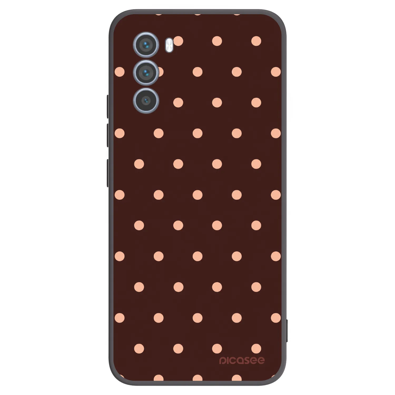 Picasee silikonski črni ovitek za Motorola Moto G62 - Peach Dots & Chocolate