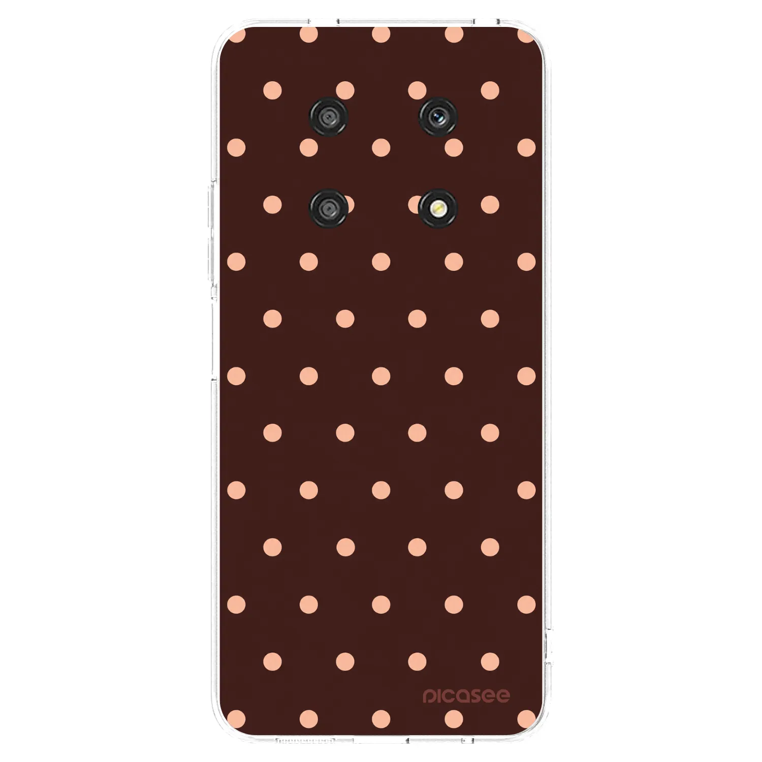 Picasee silikonski prozorni ovitek za Honor Magic4 Lite 5G - Peach Dots & Chocolate