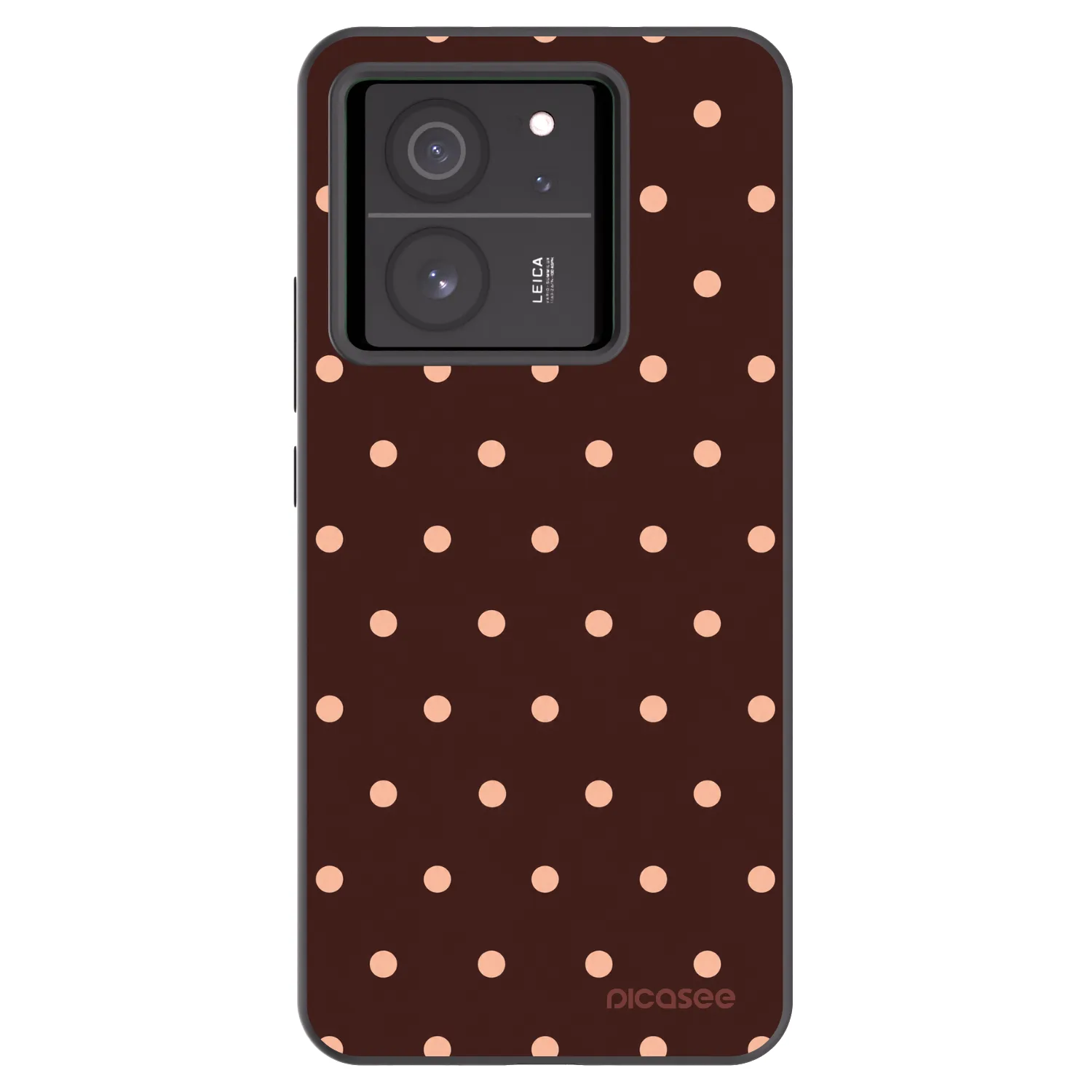 Picasee silikonski črni ovitek za Xiaomi 13T - Peach Dots & Chocolate