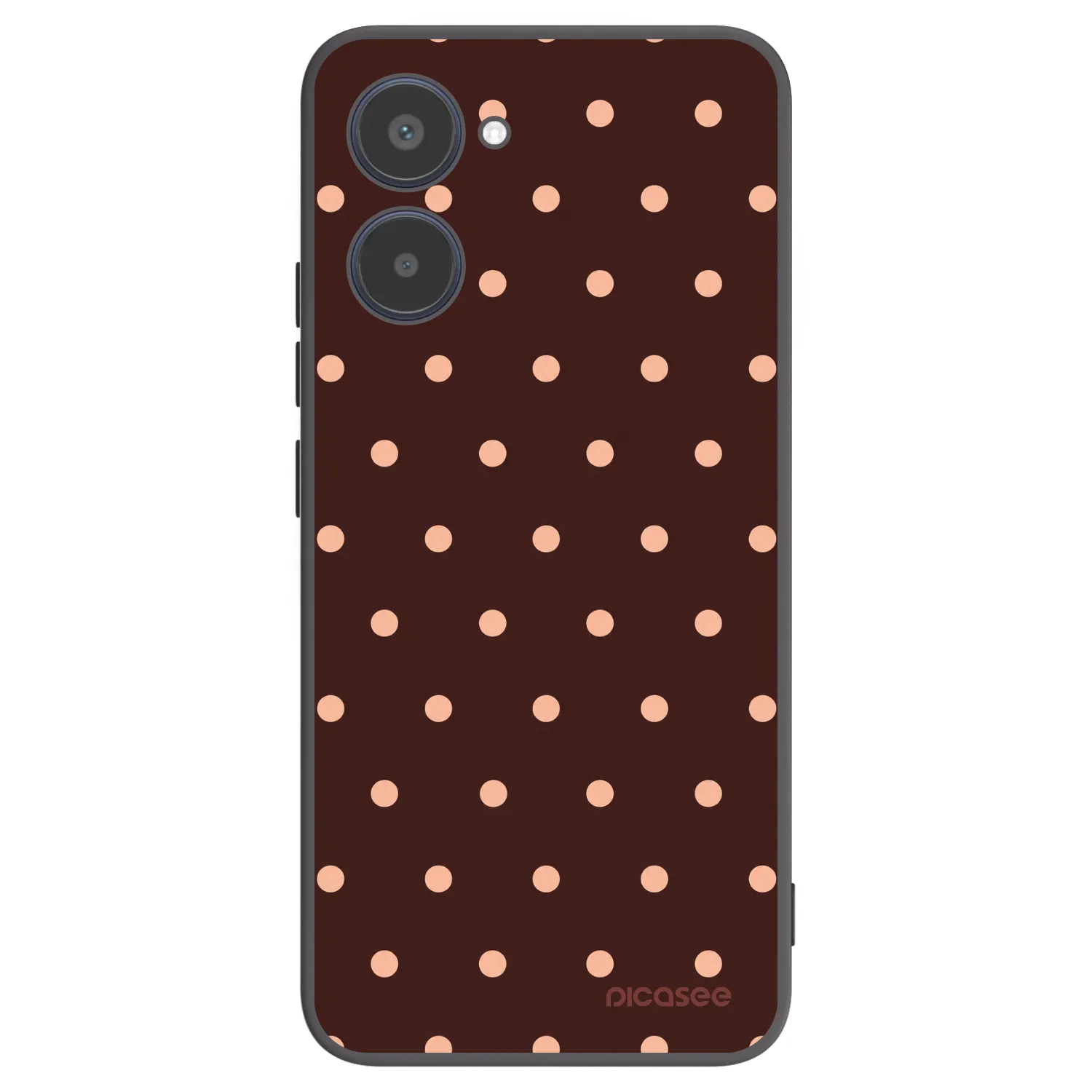 Picasee silikonski črni ovitek za Realme 10 4G - Peach Dots & Chocolate