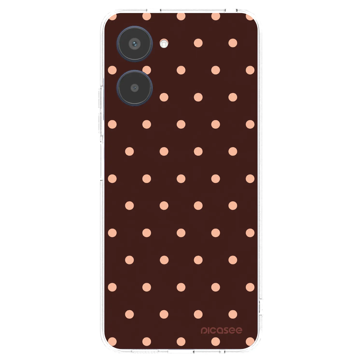 Picasee silikonski prozorni ovitek za Realme 10 4G - Peach Dots & Chocolate