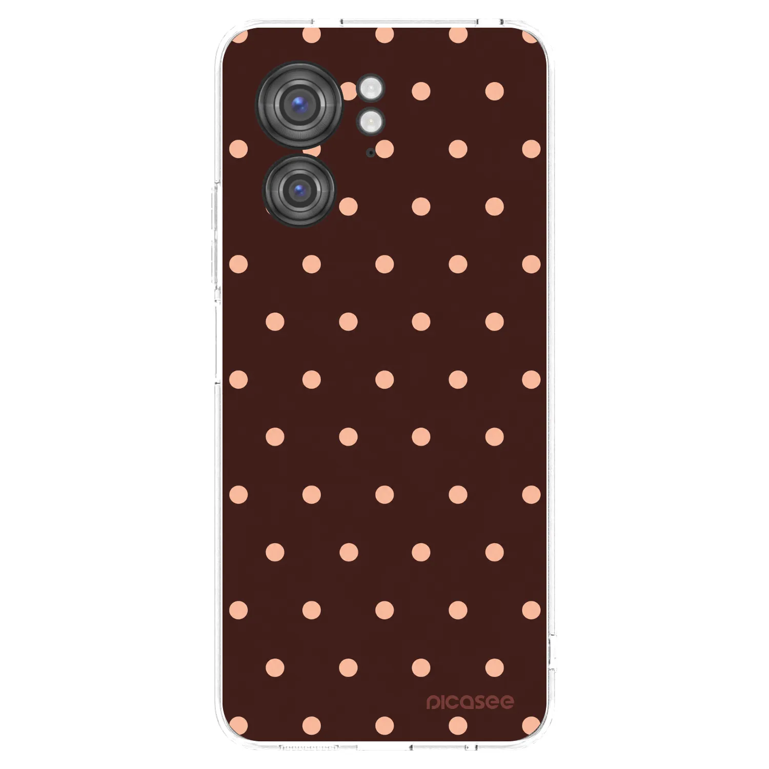 Picasee silikonski prozorni ovitek za Motorola Edge 40 - Peach Dots & Chocolate