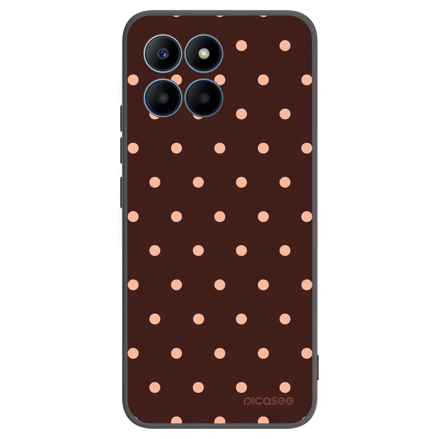 Picasee silikonski črni ovitek za Honor 70 Lite - Peach Dots & Chocolate