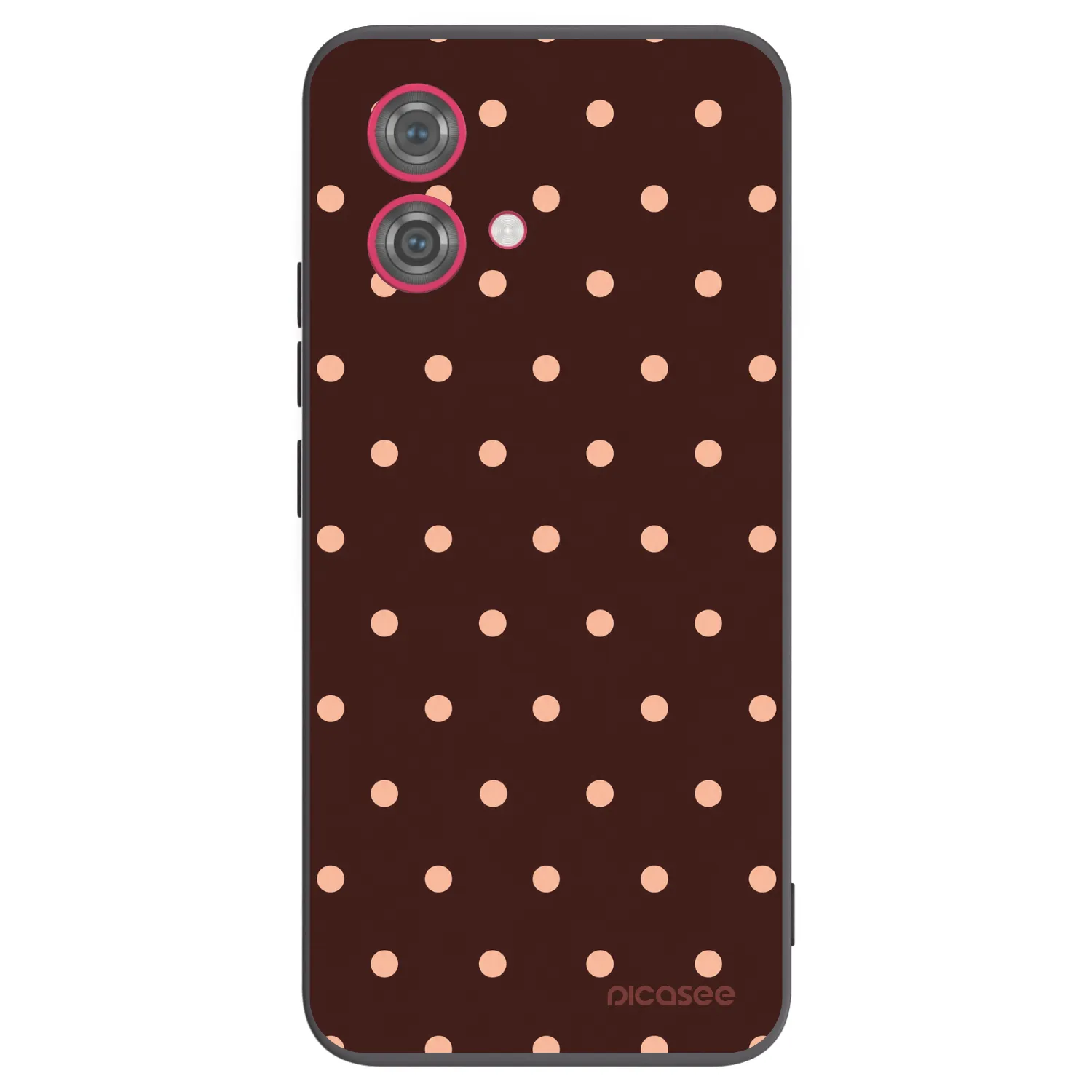 Picasee silikonski črni ovitek za Motorola Moto G84 5G - Peach Dots & Chocolate