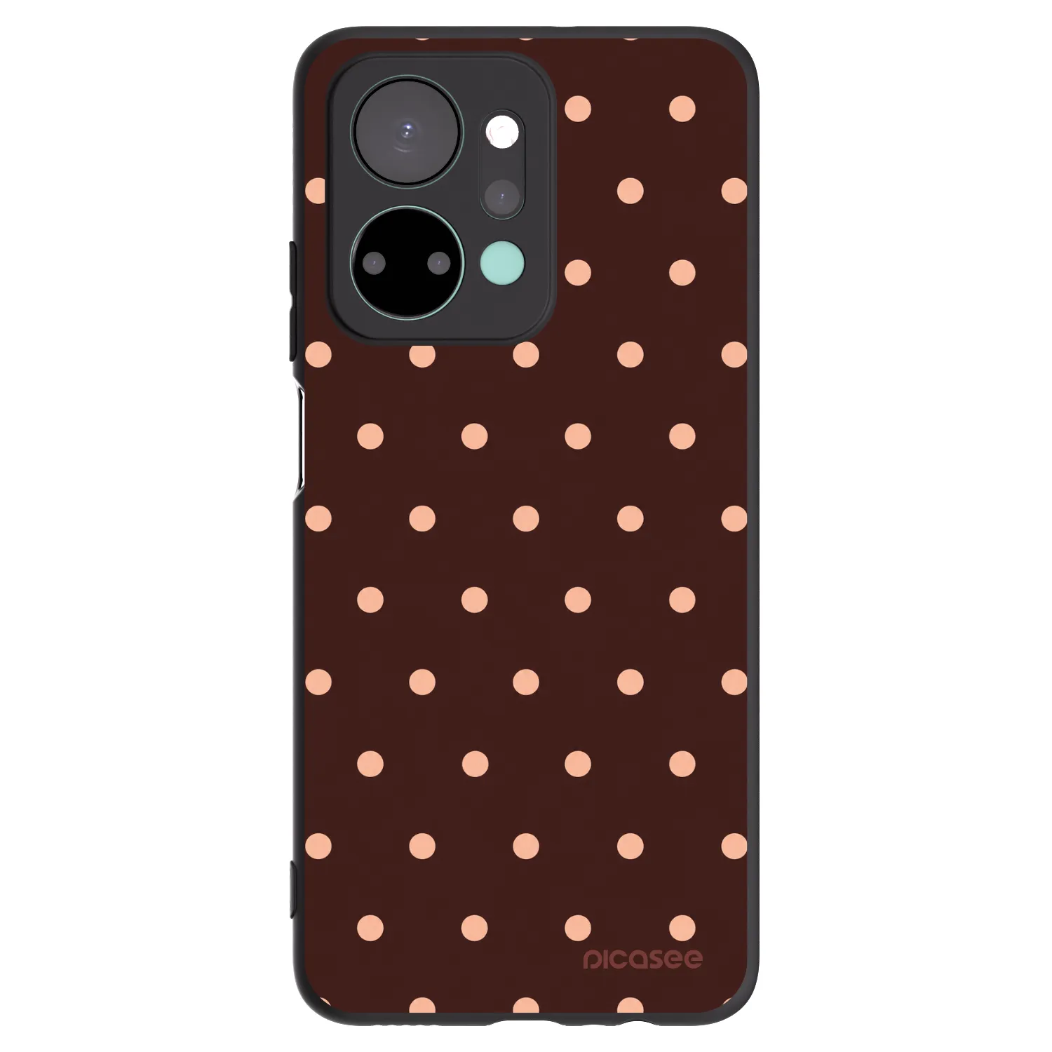 Picasee silikonski črni ovitek za Honor X7a - Peach Dots & Chocolate