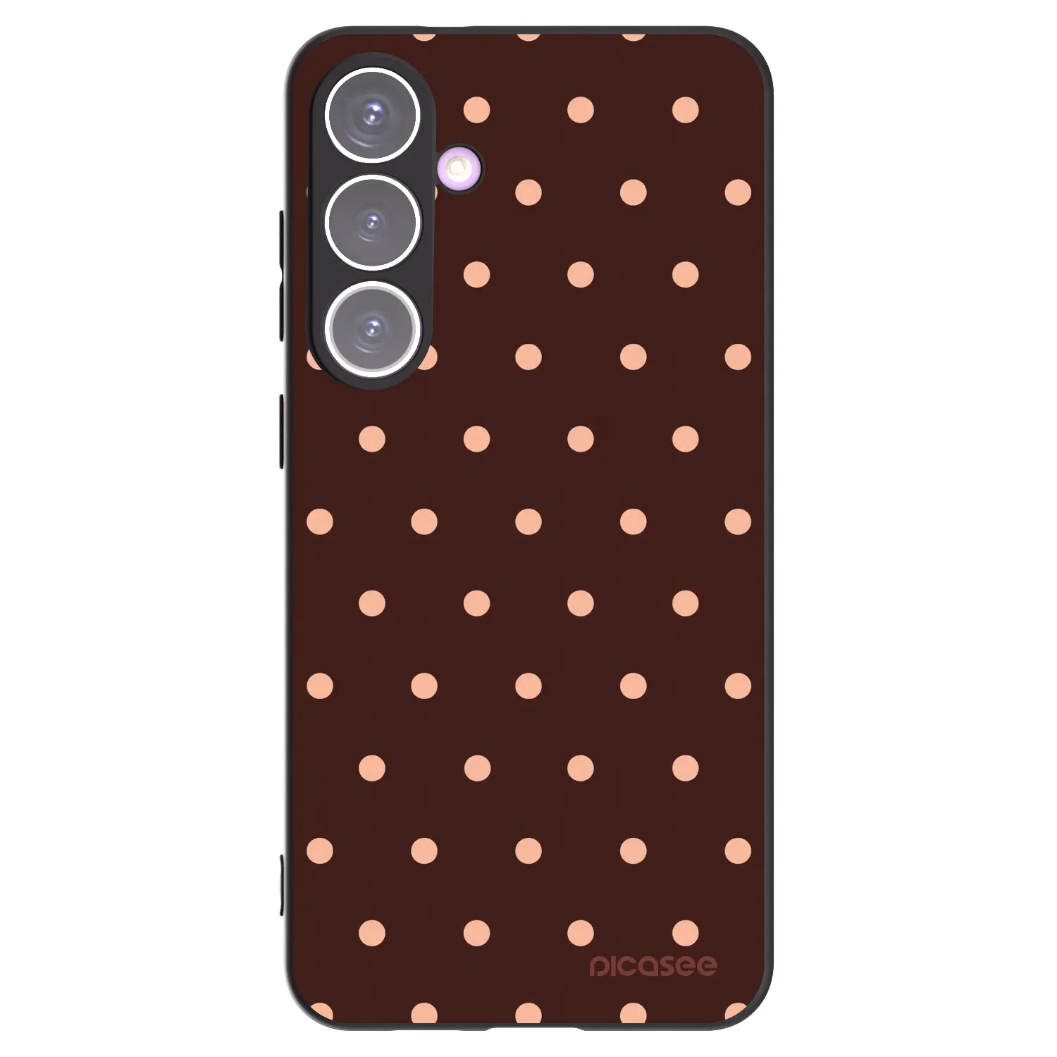 Picasee silikonski črni ovitek za Samsung Galaxy S24+ S926B 5G - Peach Dots & Chocolate