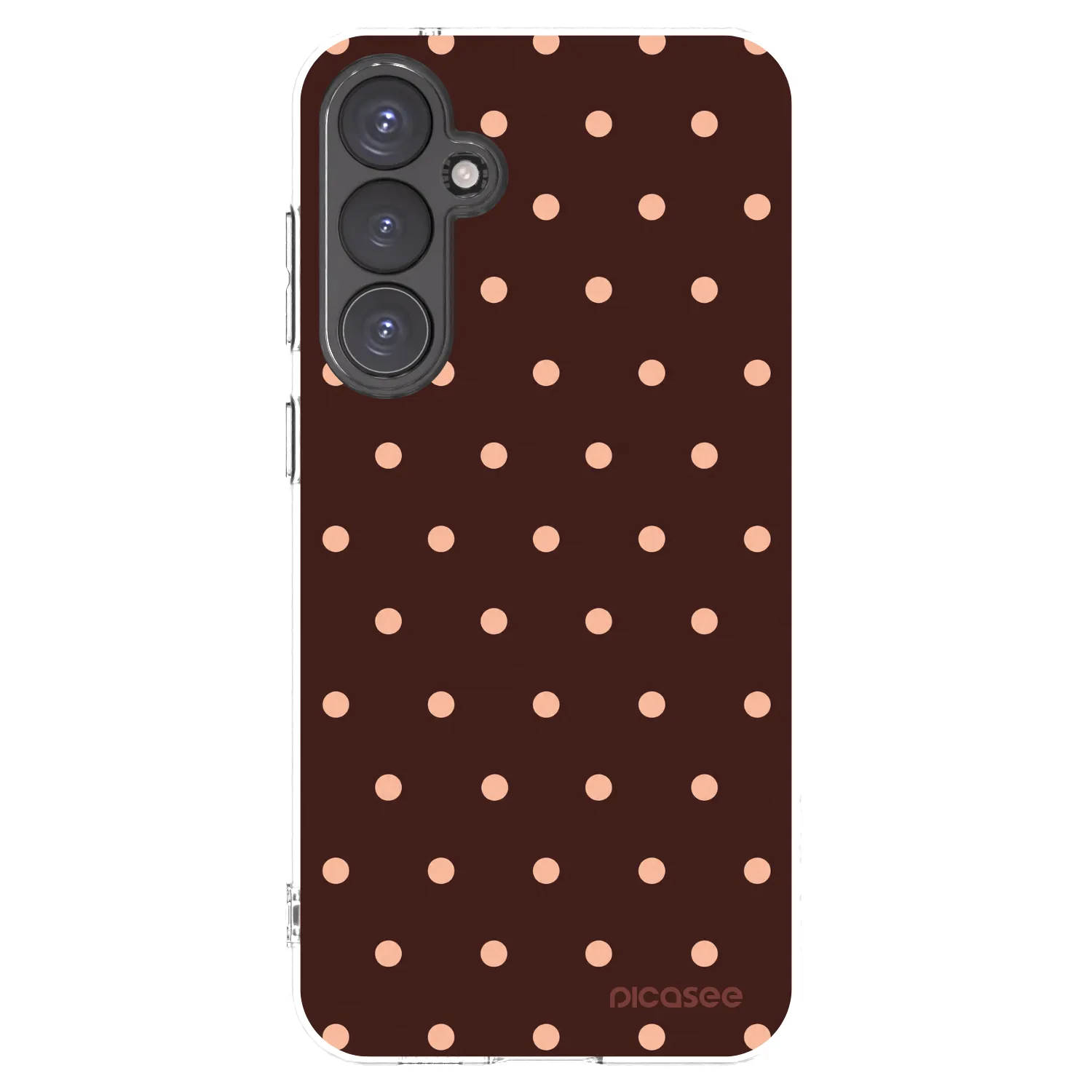 Picasee silikonski prozorni ovitek za Samsung Galaxy S23 FE S711B - Peach Dots & Chocolate