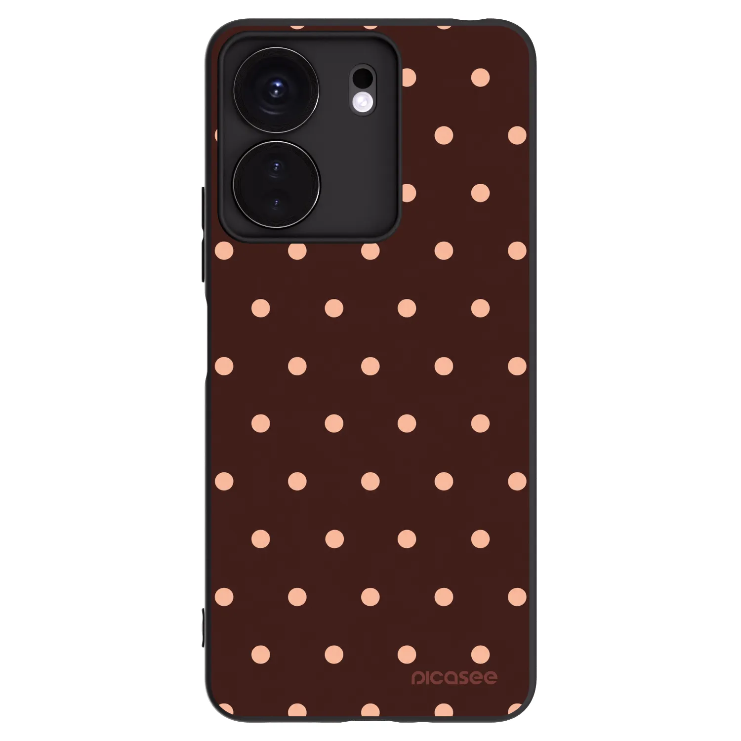 Picasee silikonski črni ovitek za Xiaomi Redmi 13C 4G - Peach Dots & Chocolate