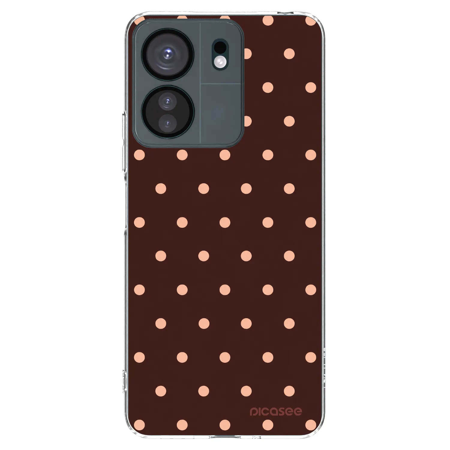 Picasee silikonski prozorni ovitek za Xiaomi Redmi 13C 4G - Peach Dots & Chocolate