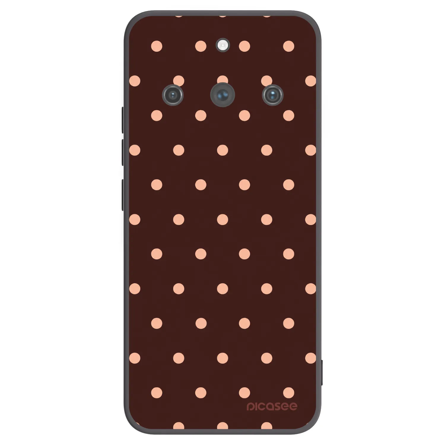 Picasee silikonski črni ovitek za Realme 11 Pro+ - Peach Dots & Chocolate