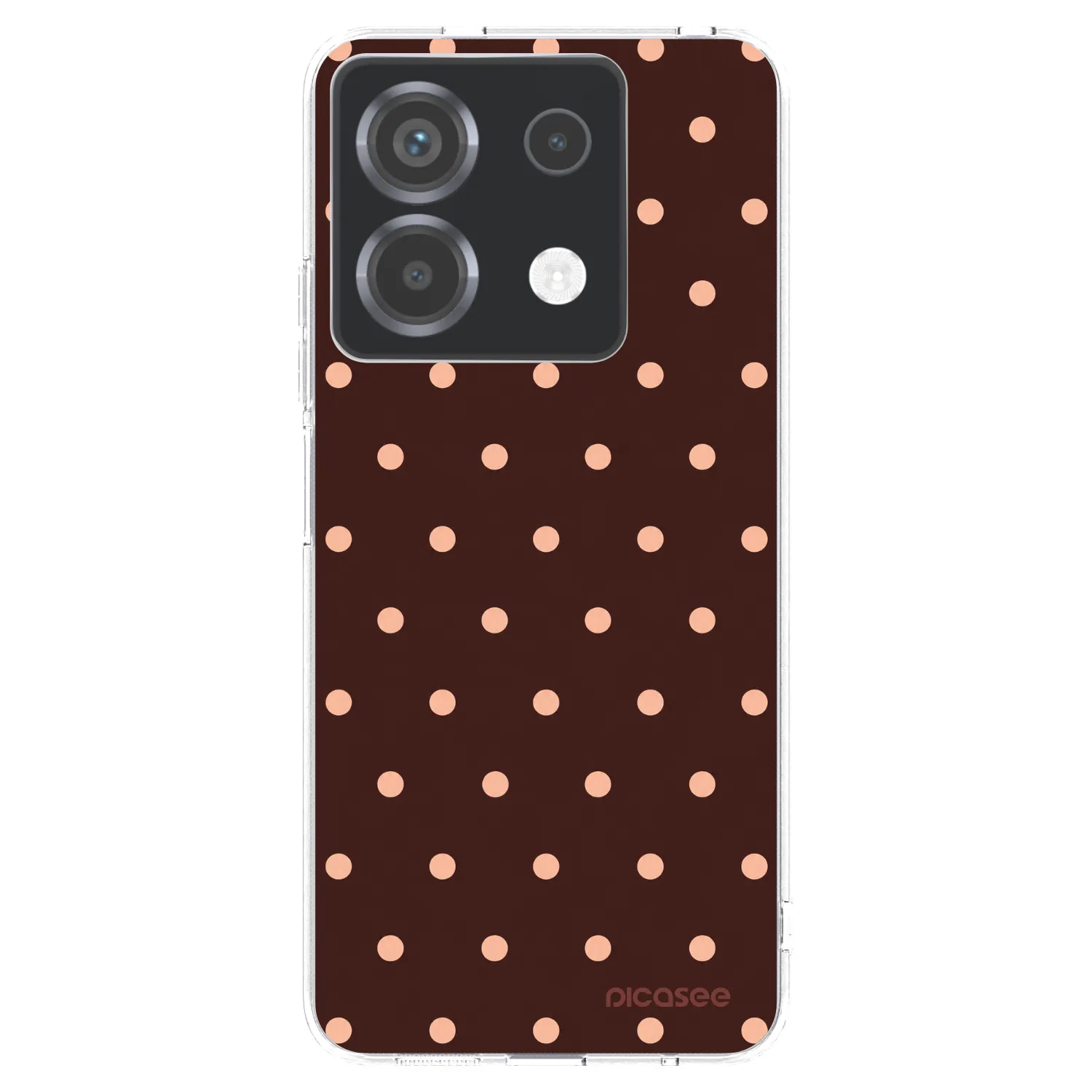 Picasee silikonski prozorni ovitek za Xiaomi Poco X6 - Peach Dots & Chocolate
