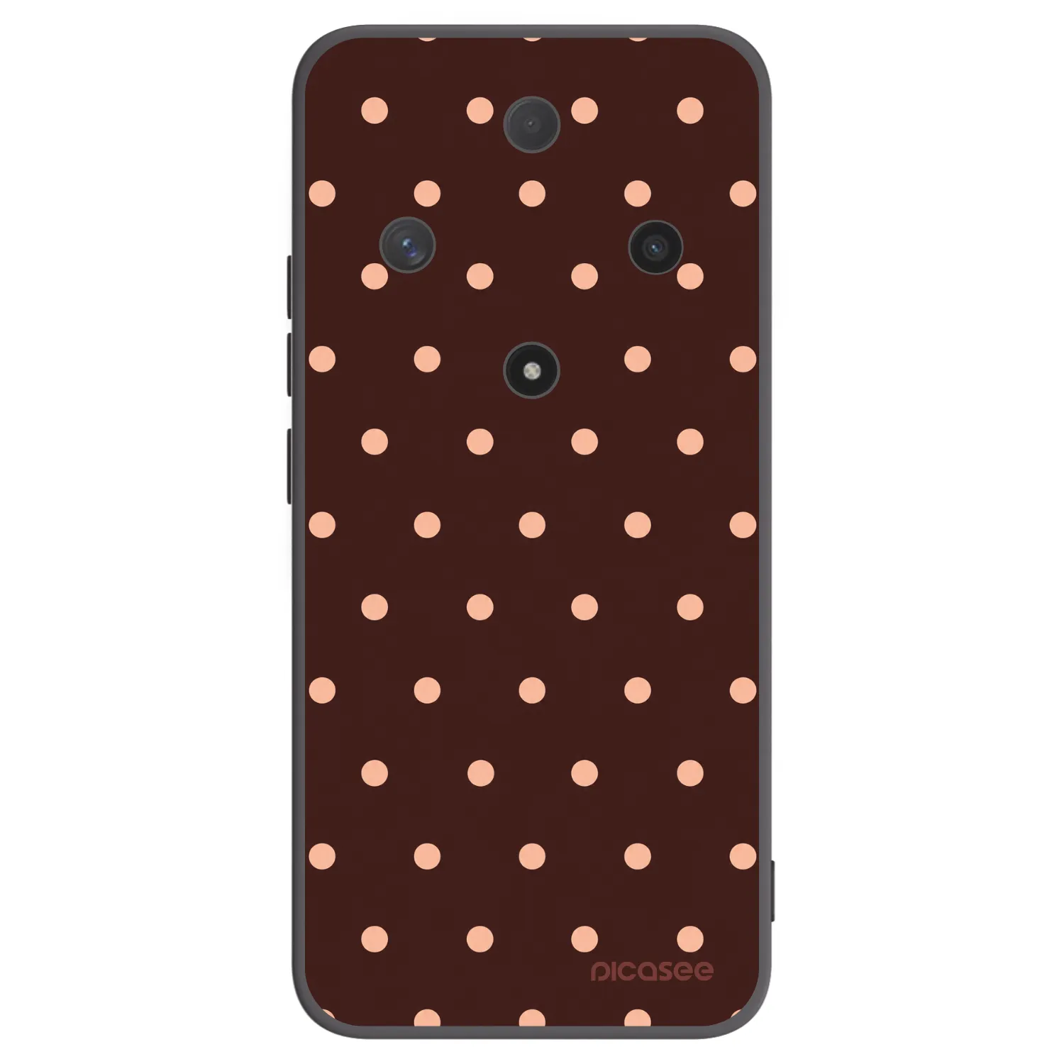 Picasee silikonski črni ovitek za Honor Magic6 Lite 5G - Peach Dots & Chocolate
