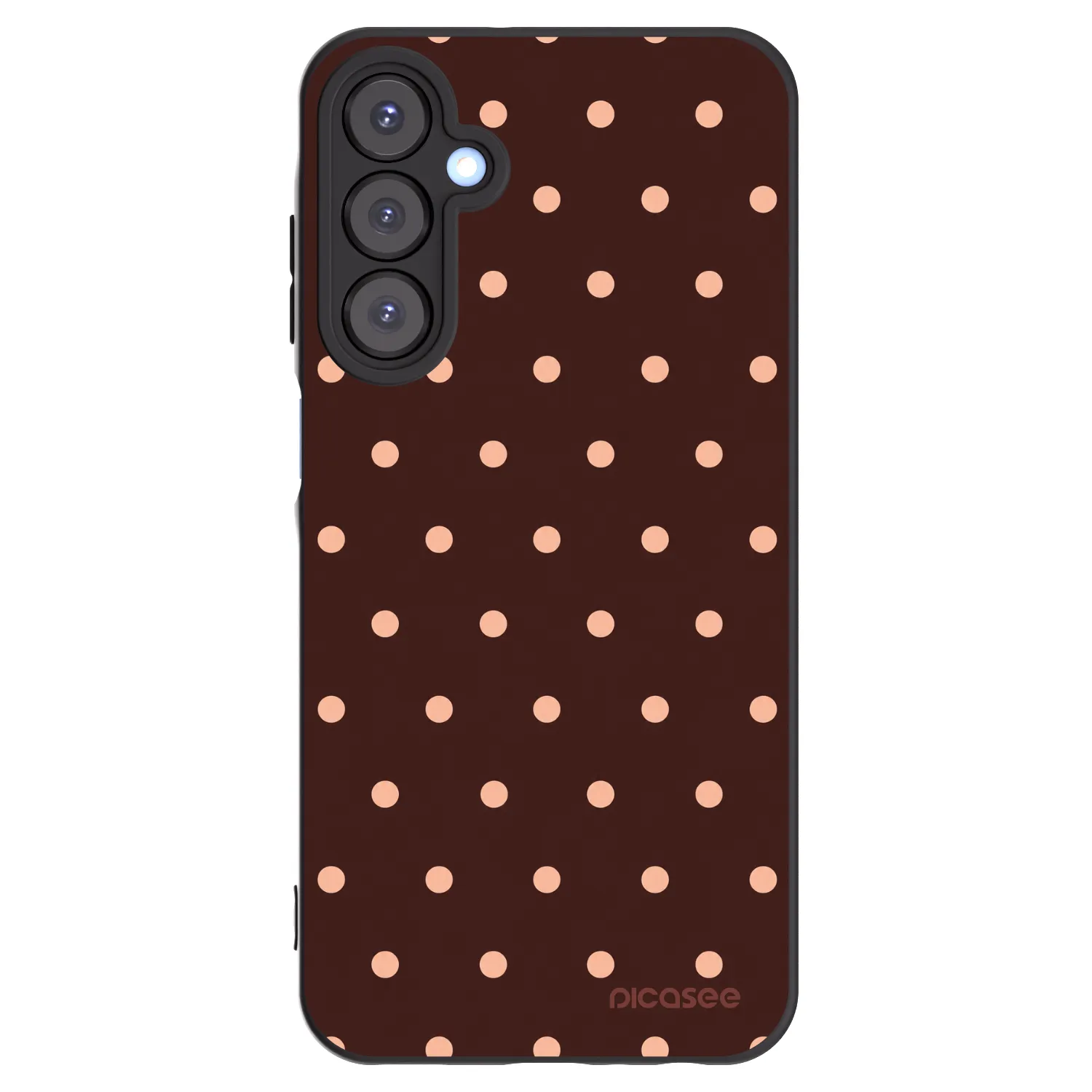 Picasee silikonski črni ovitek za Samsung Galaxy A25 A256B 5G - Peach Dots & Chocolate