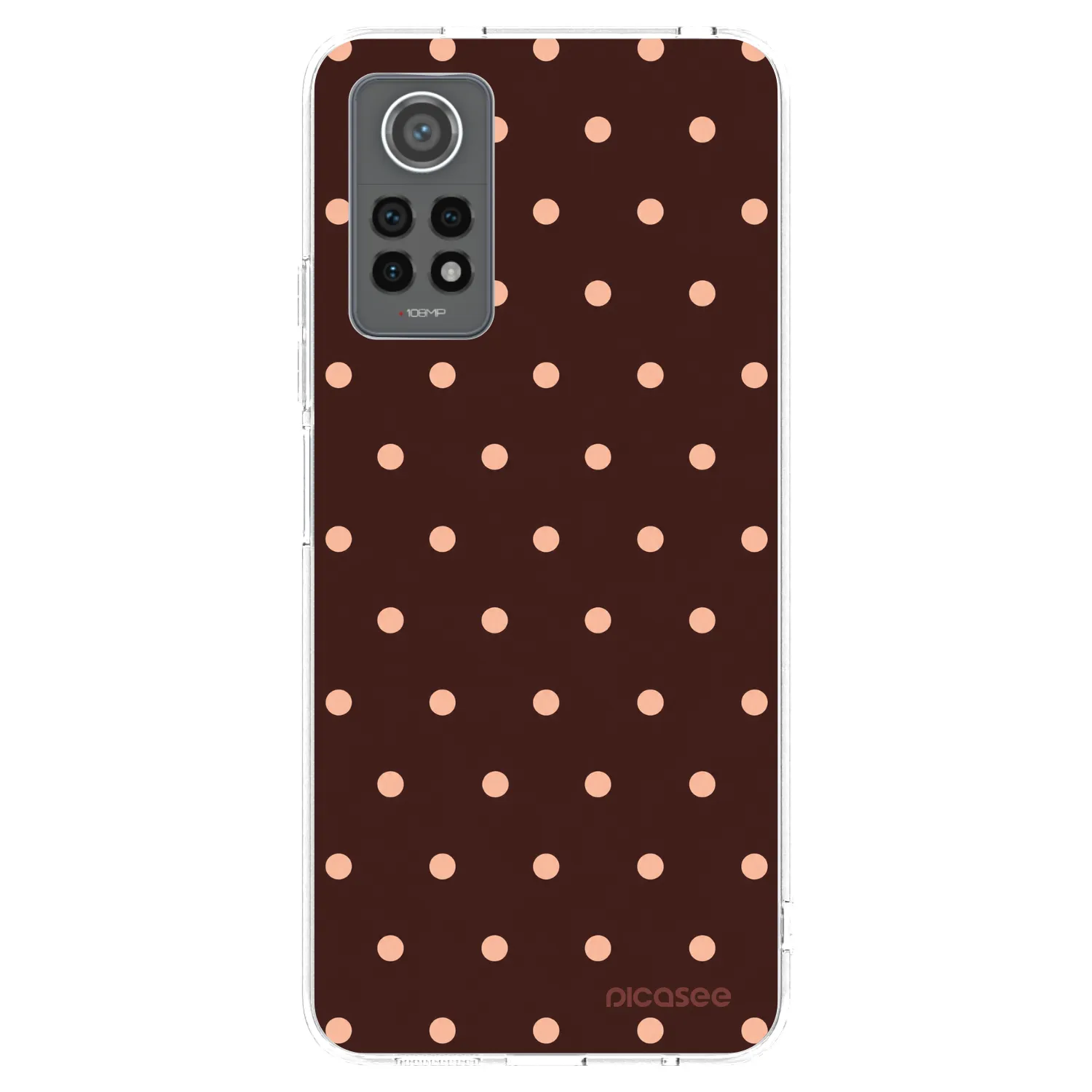 Picasee silikonski prozorni ovitek za Xiaomi Redmi Note 12 Pro 4G - Peach Dots & Chocolate