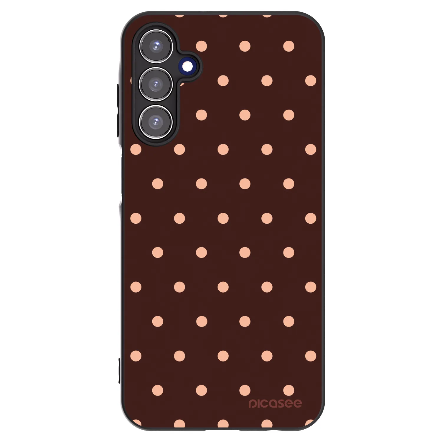 Picasee silikonski črni ovitek za Samsung Galaxy A15 A155F 4G - Peach Dots & Chocolate