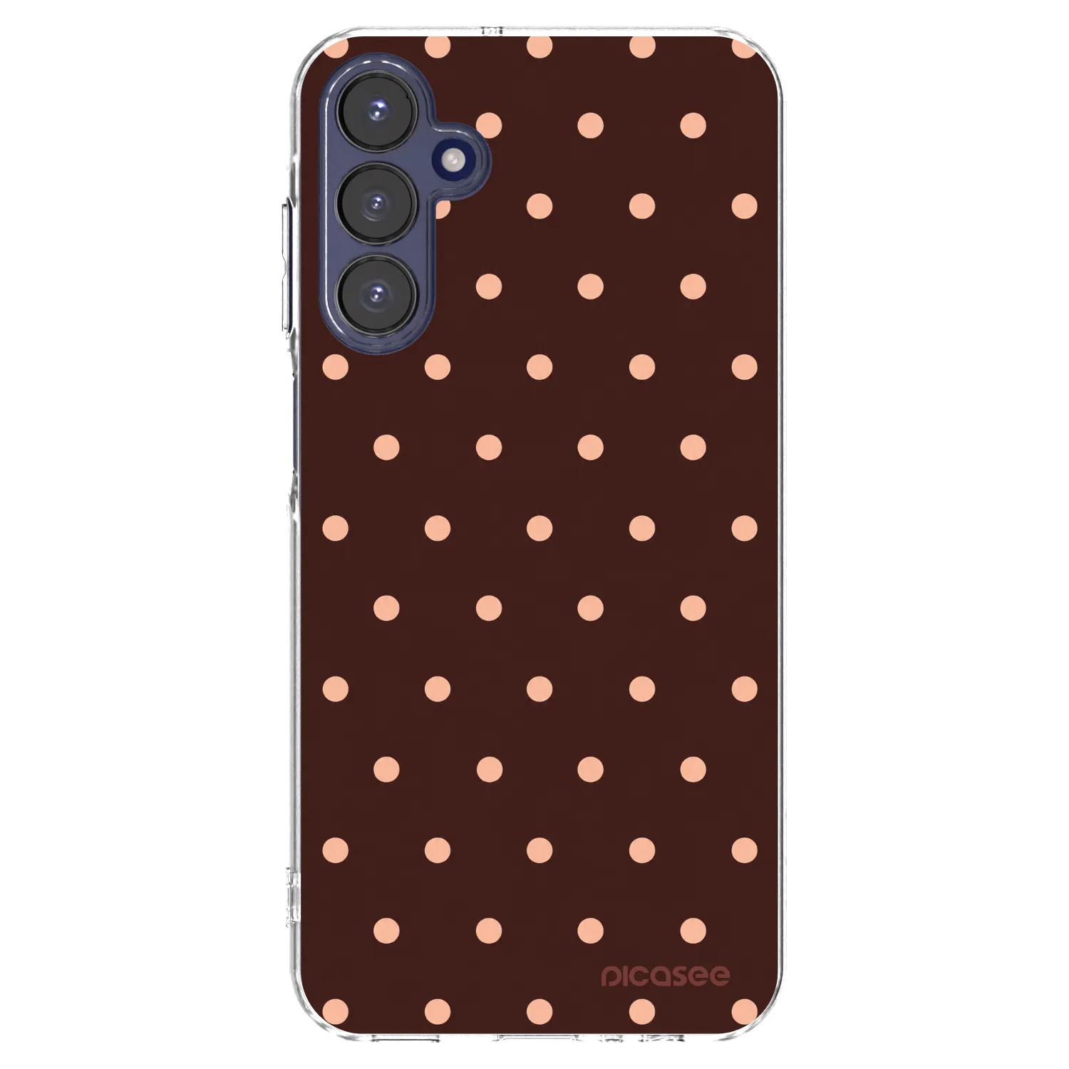 Picasee silikonski prozorni ovitek za Samsung Galaxy A15 A155F 4G - Peach Dots & Chocolate