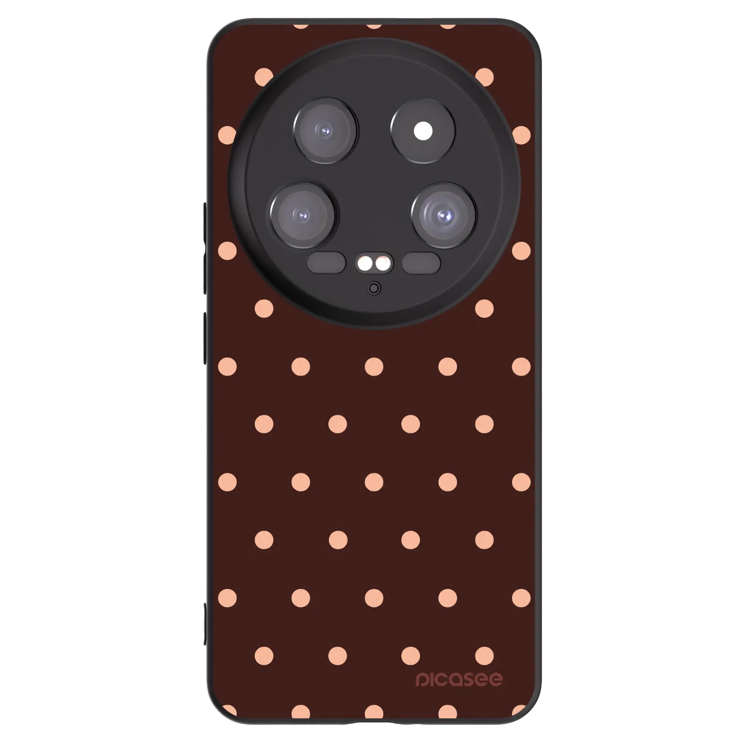 Picasee silikonski črni ovitek za Xiaomi 14 Ultra - Peach Dots & Chocolate
