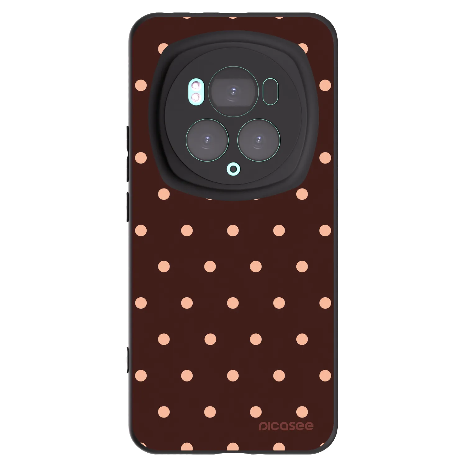 Picasee silikonski črni ovitek za Honor Magic6 Pro - Peach Dots & Chocolate