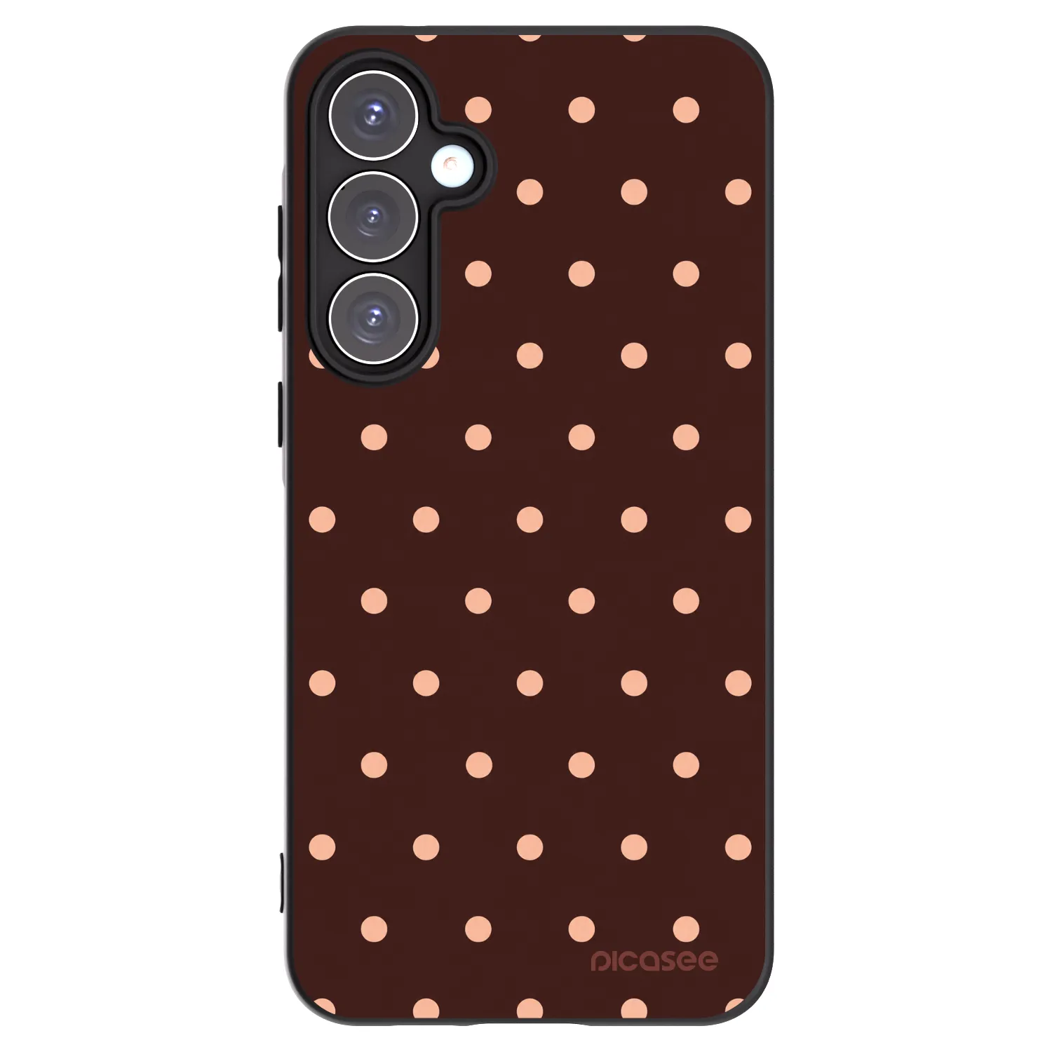 Picasee silikonski črni ovitek za Samsung Galaxy A55 5G A556B - Peach Dots & Chocolate
