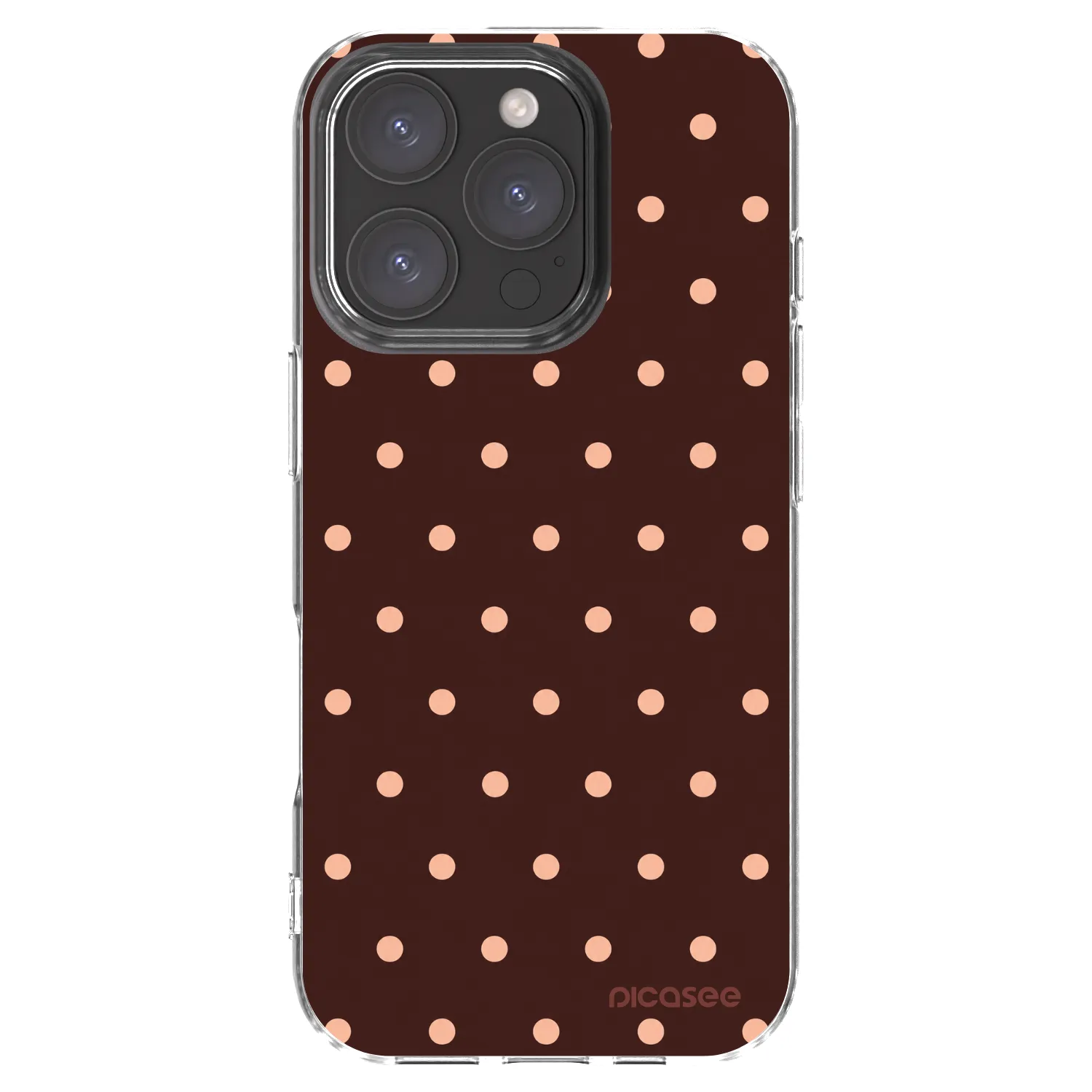 Picasee silikonski prozorni ovitek za Apple iPhone 16 Pro - Peach Dots & Chocolate