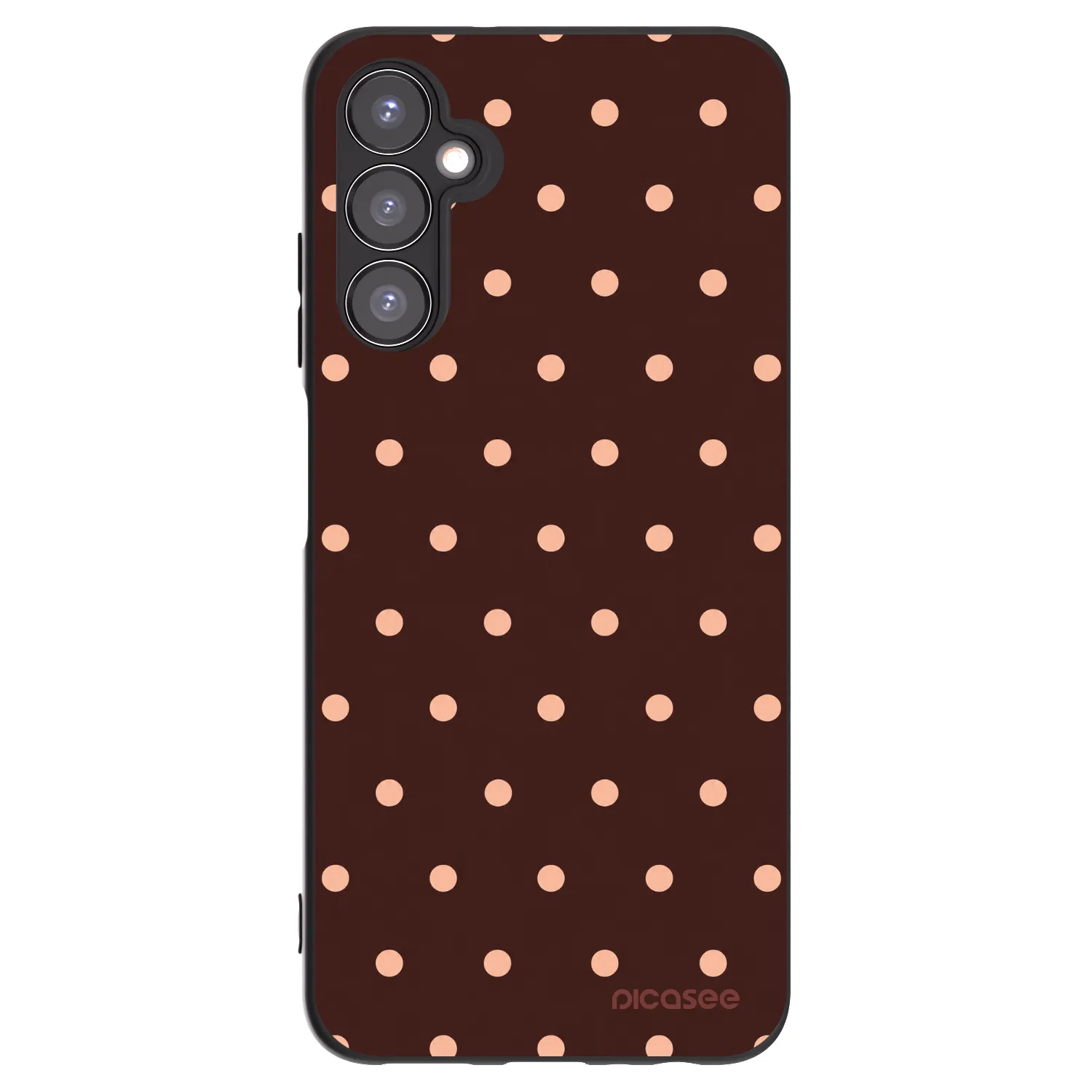 Picasee silikonski črni ovitek za Samsung Galaxy A05s A057G - Peach Dots & Chocolate