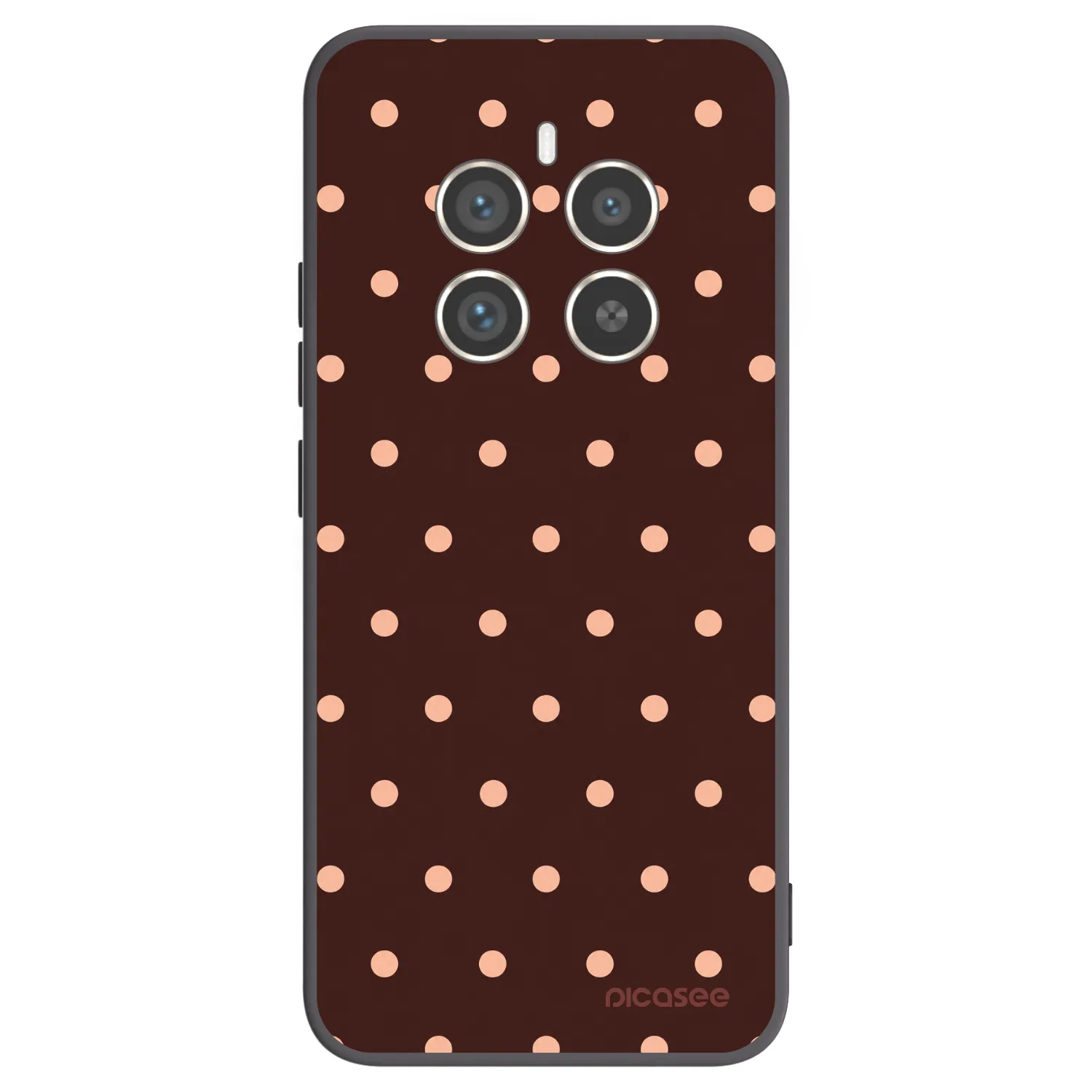 Picasee silikonski črni ovitek za Realme 12 Pro 5G - Peach Dots & Chocolate