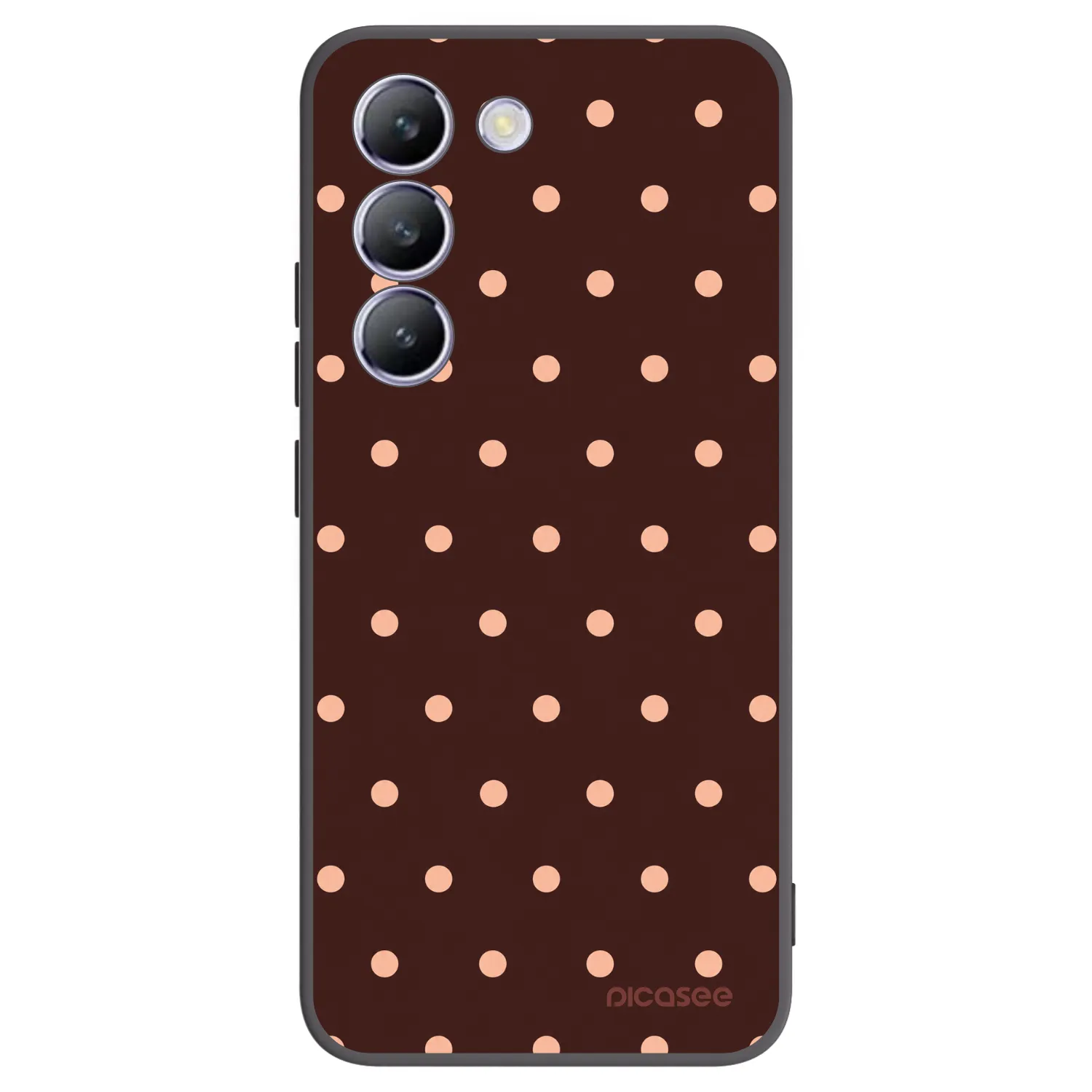 Picasee silikonski črni ovitek za Vivo V40 SE 5G - Peach Dots & Chocolate
