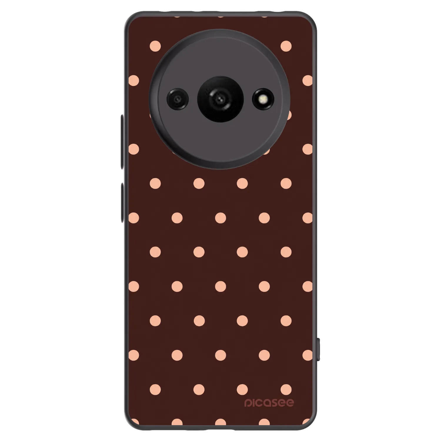 Picasee silikonski črni ovitek za Xiaomi Redmi A3 - Peach Dots & Chocolate