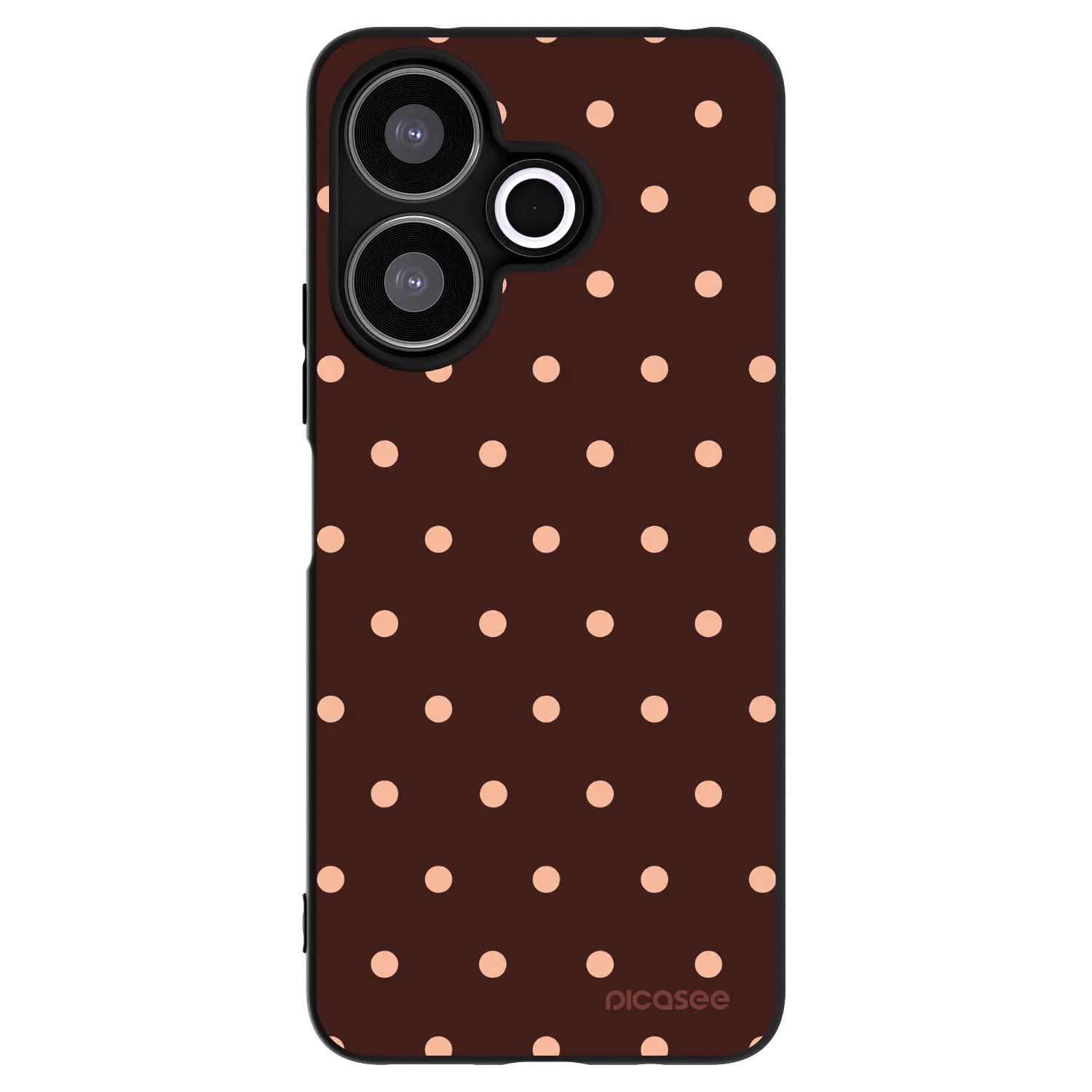 Picasee silikonski črni ovitek za Xiaomi Redmi 13 4G - Peach Dots & Chocolate