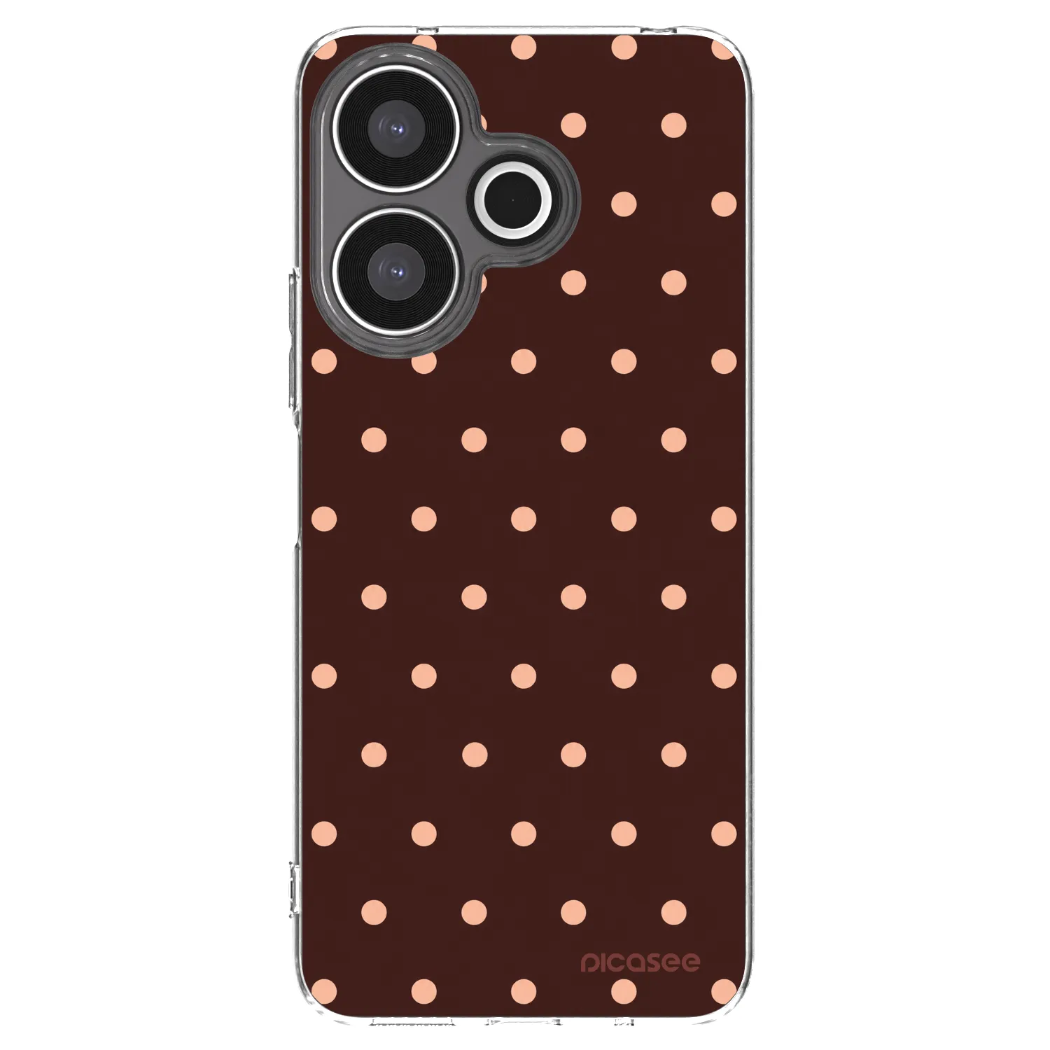 Picasee silikonski prozorni ovitek za Xiaomi Redmi 13 4G - Peach Dots & Chocolate