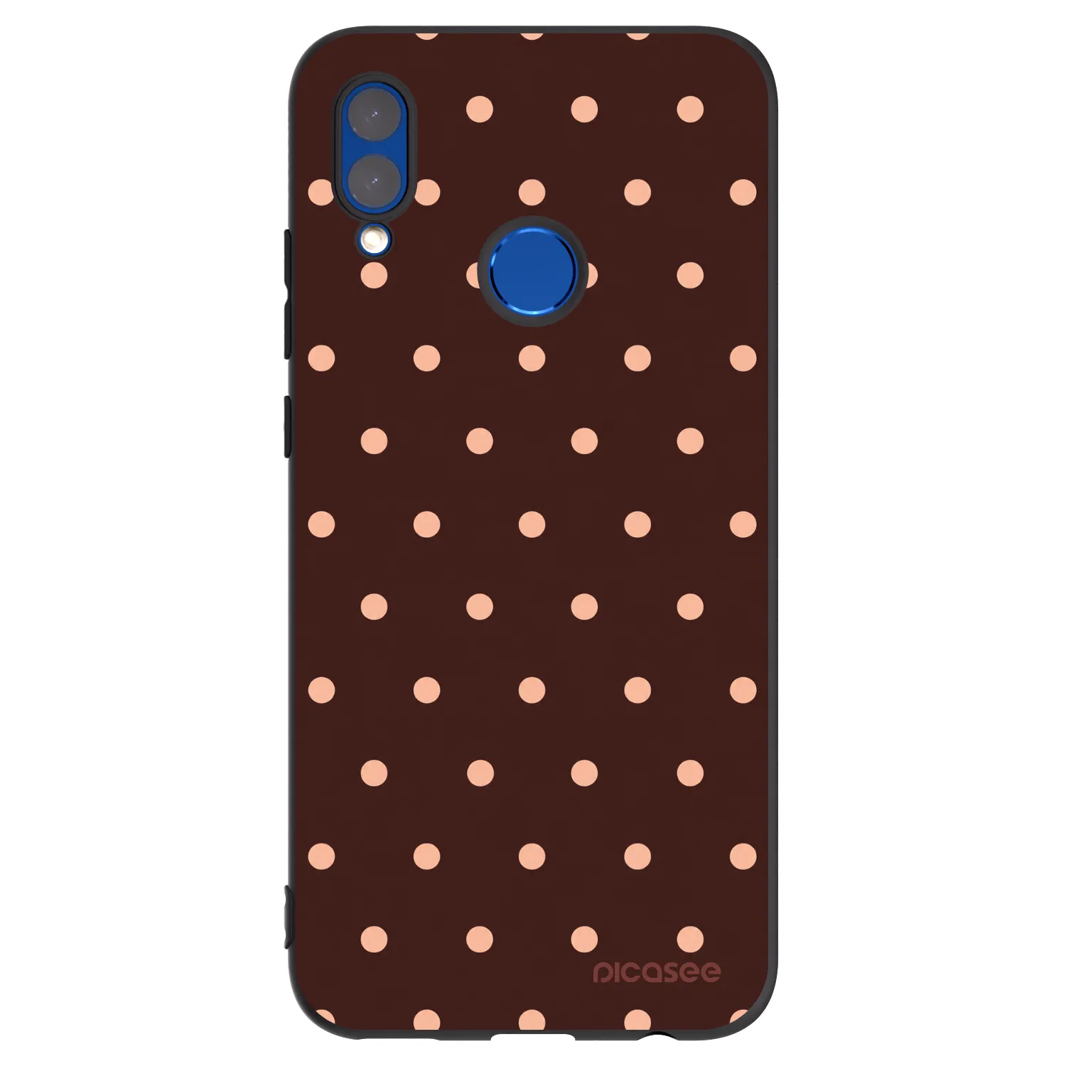 Picasee silikonski črni ovitek za Huawei P Smart 2019 - Peach Dots & Chocolate