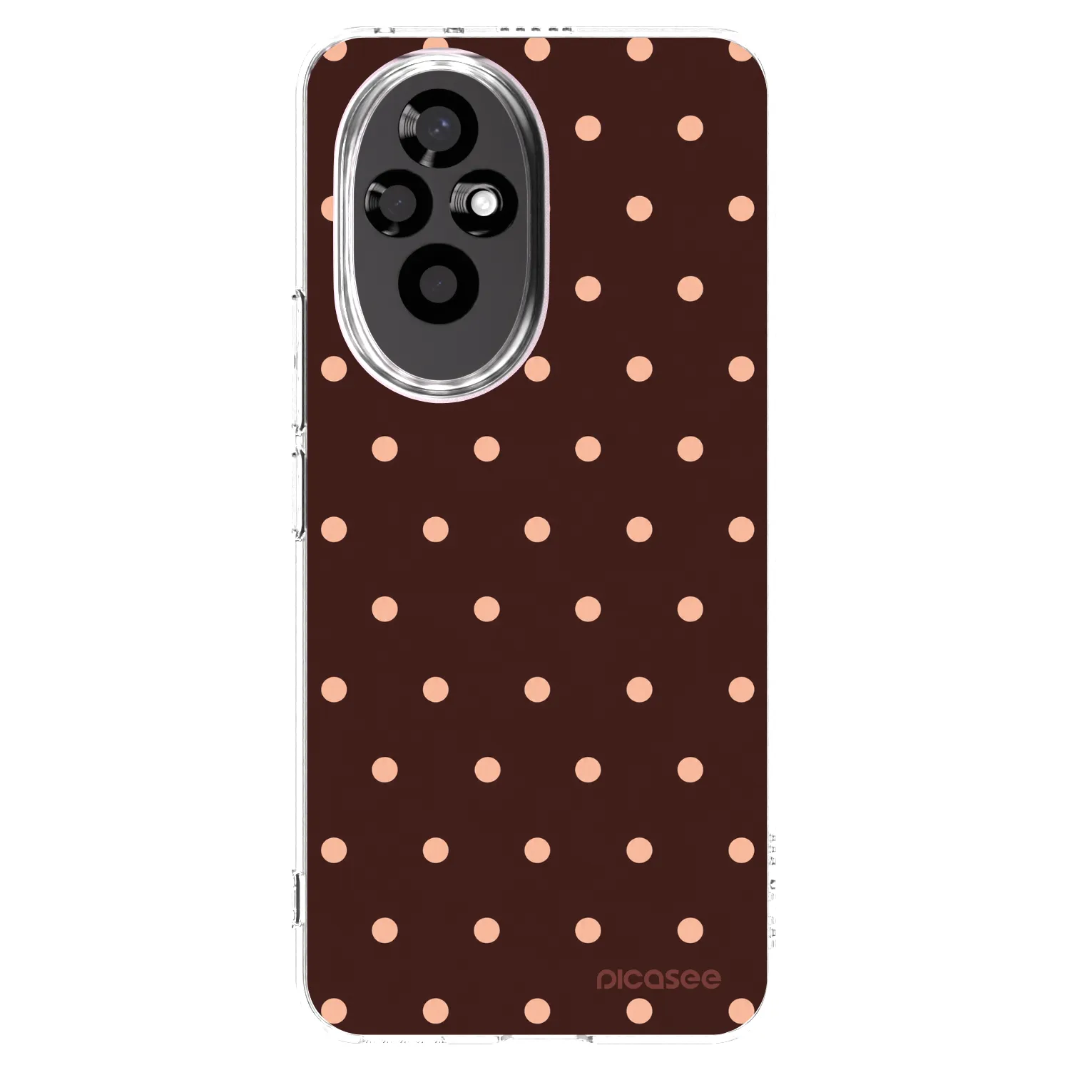 Picasee silikonski prozorni ovitek za Honor 200 Pro 5G - Peach Dots & Chocolate
