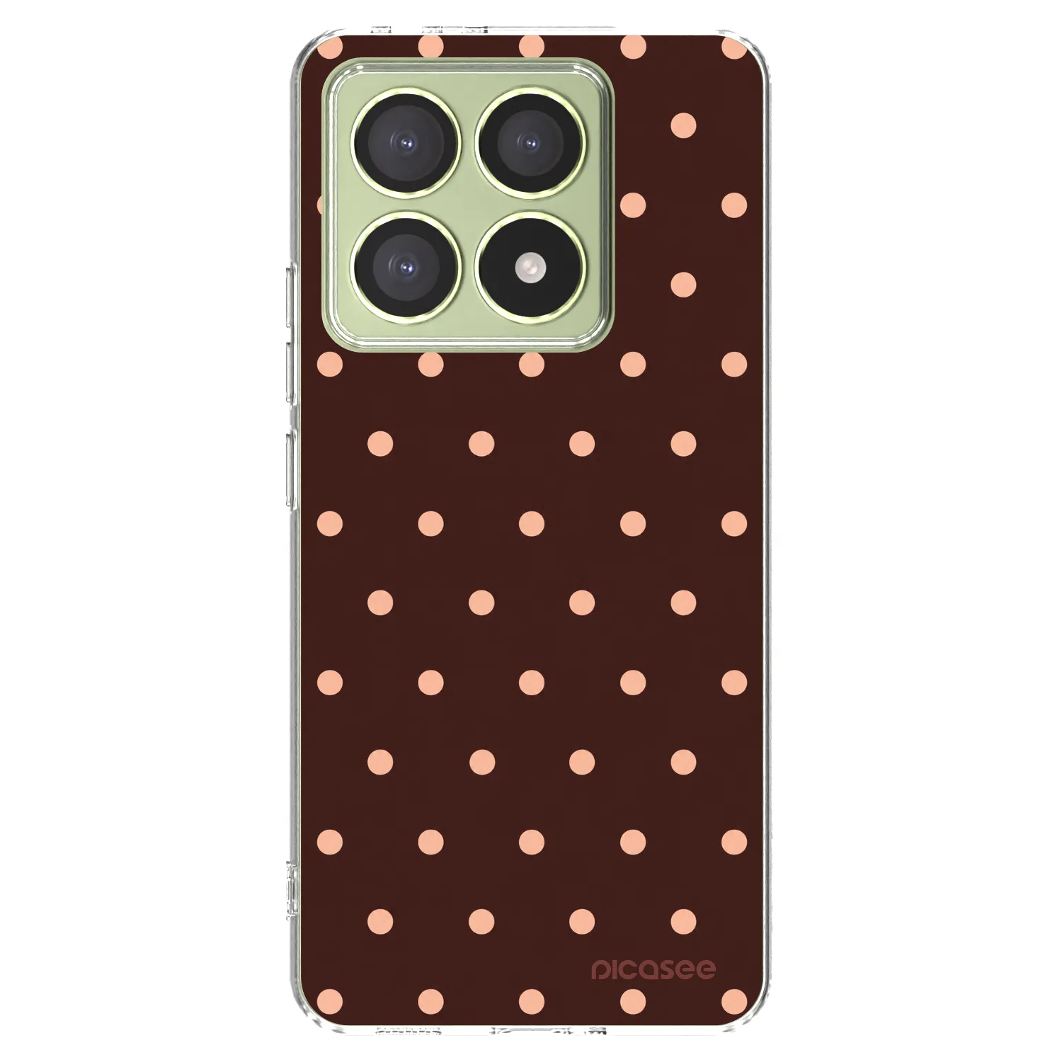 Picasee silikonski prozorni ovitek za Xiaomi 14T - Peach Dots & Chocolate