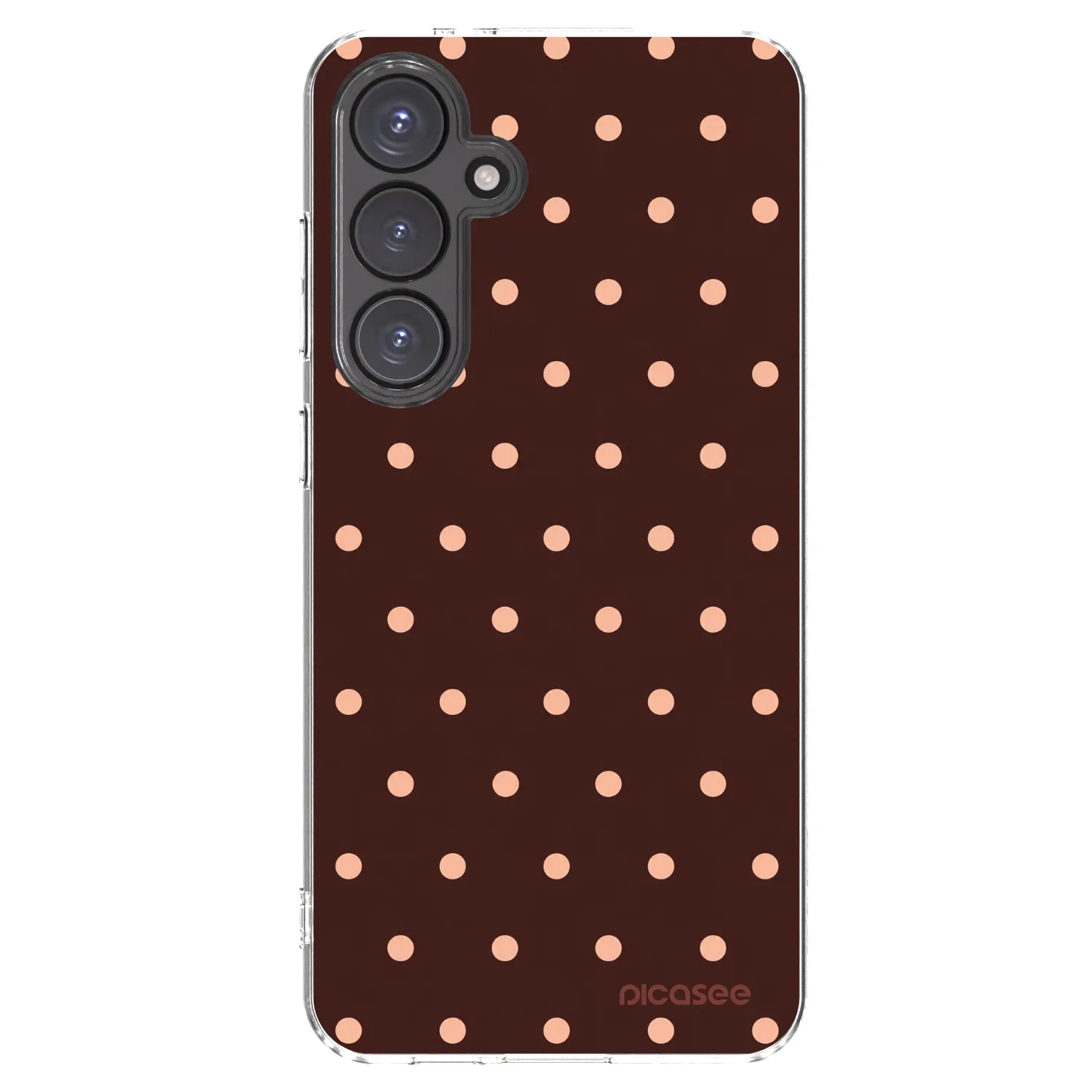 Picasee silikonski prozorni ovitek za Samsung Galaxy S24 FE S721B - Peach Dots & Chocolate