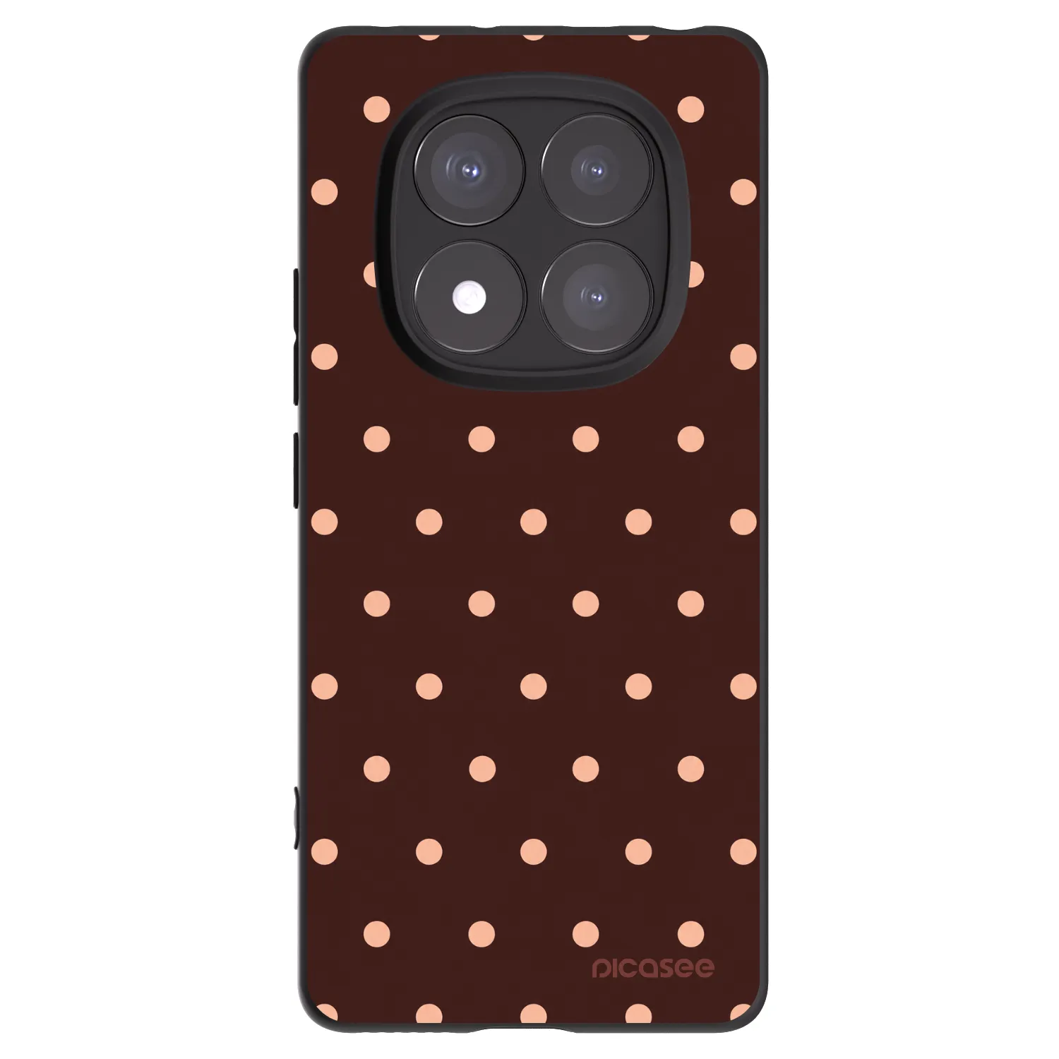 Picasee silikonski črni ovitek za Xiaomi Redmi Note 14 Pro 5G - Peach Dots & Chocolate