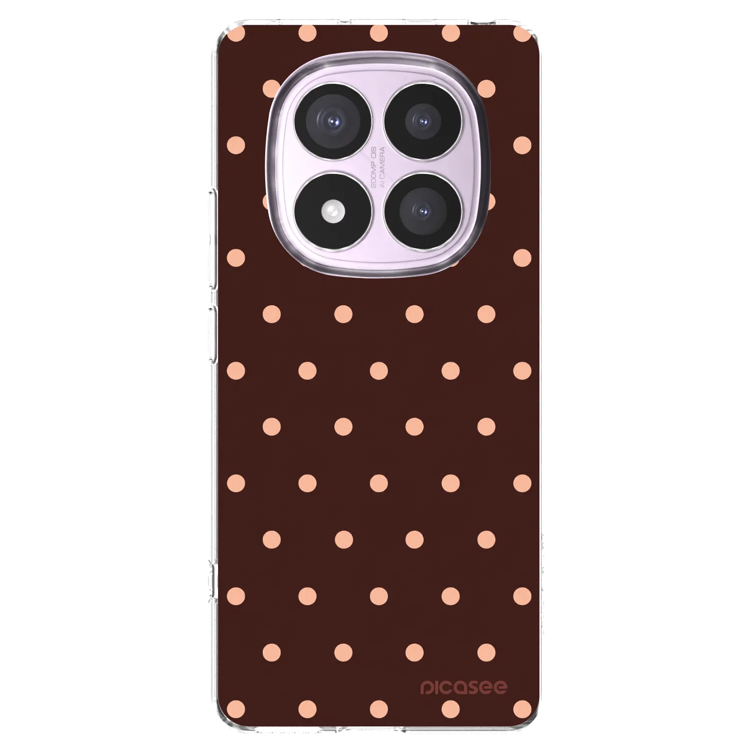 Picasee silikonski prozorni ovitek za Xiaomi Redmi Note 14 Pro 5G - Peach Dots & Chocolate