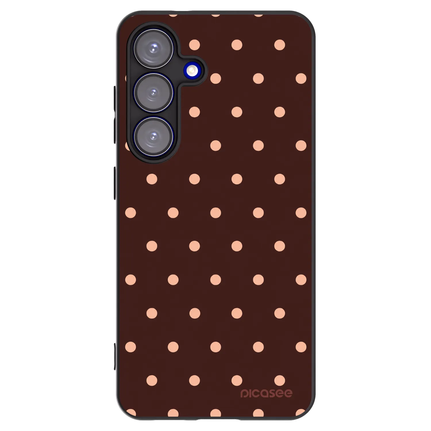 Picasee silikonski črni ovitek za Samsung Galaxy S25 5G - Peach Dots & Chocolate