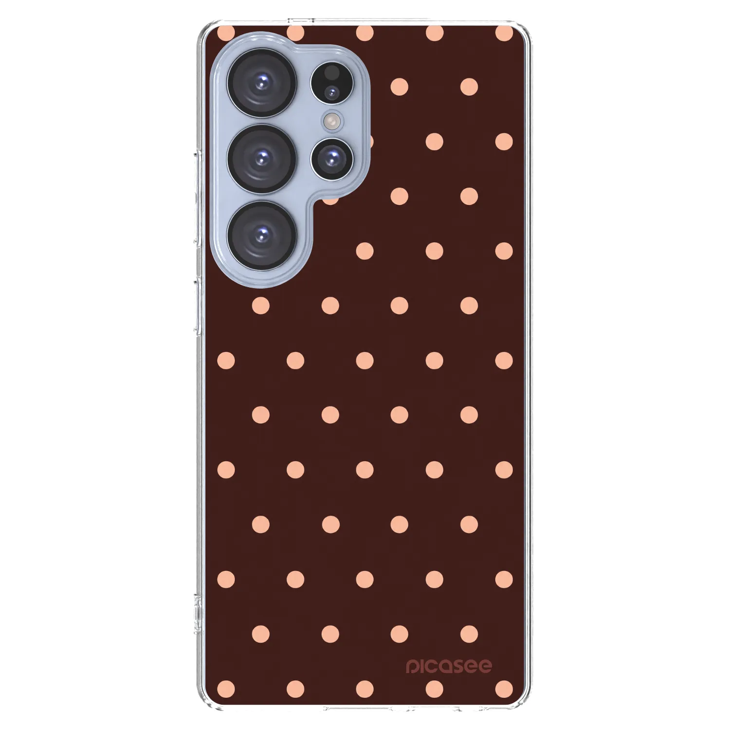 Picasee silikonski prozorni ovitek za Samsung Galaxy S25 Ultra 5G - Peach Dots & Chocolate