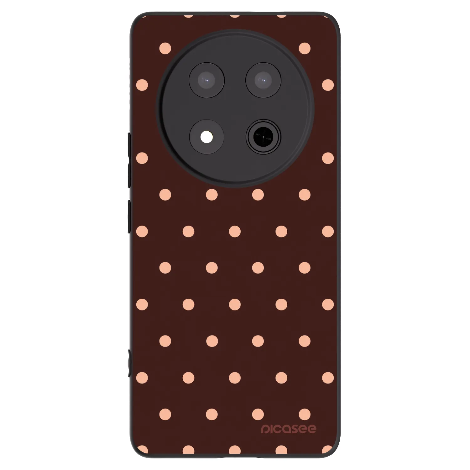 Picasee silikonski črni ovitek za Honor Magic7 Lite 5G - Peach Dots & Chocolate