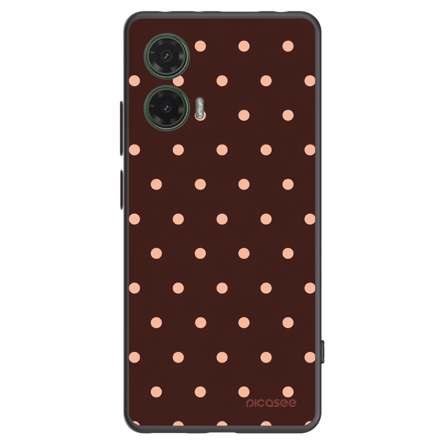 Picasee silikonski črni ovitek za Motorola Moto G35 5G - Peach Dots & Chocolate