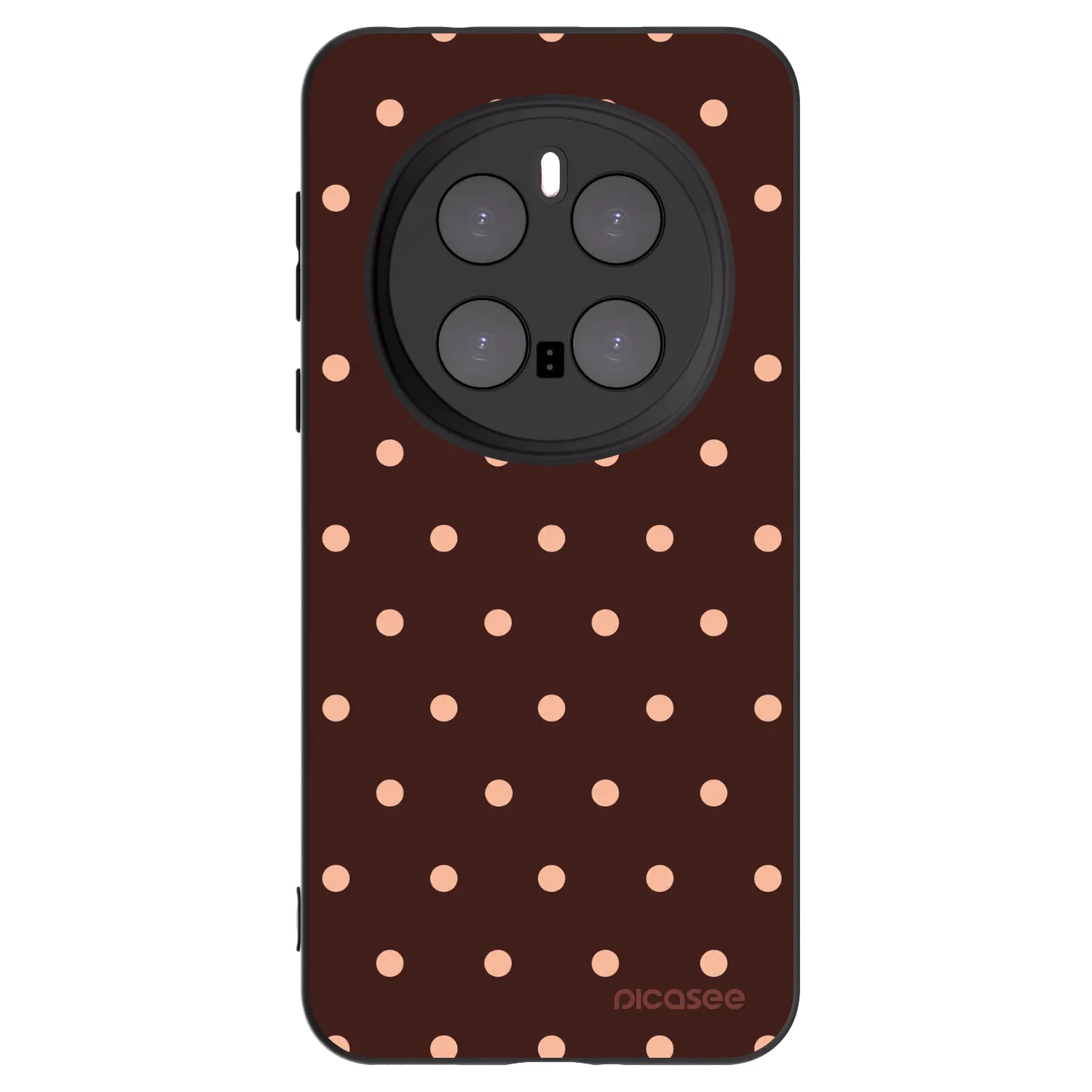 Picasee silikonski črni ovitek za Honor Magic7 Pro 5G - Peach Dots & Chocolate
