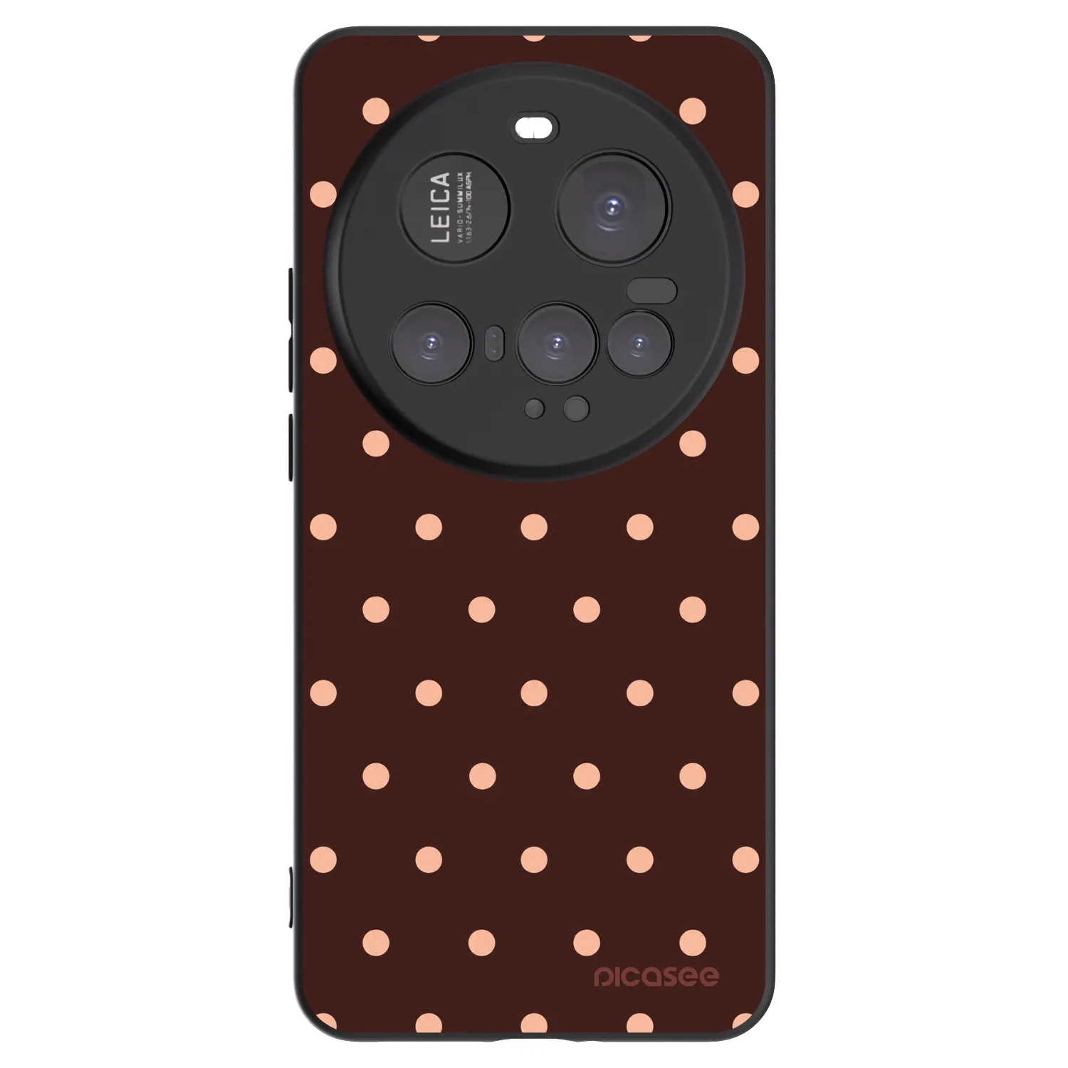 Picasee silikonski črni ovitek za Xiaomi 15 Ultra - Peach Dots & Chocolate