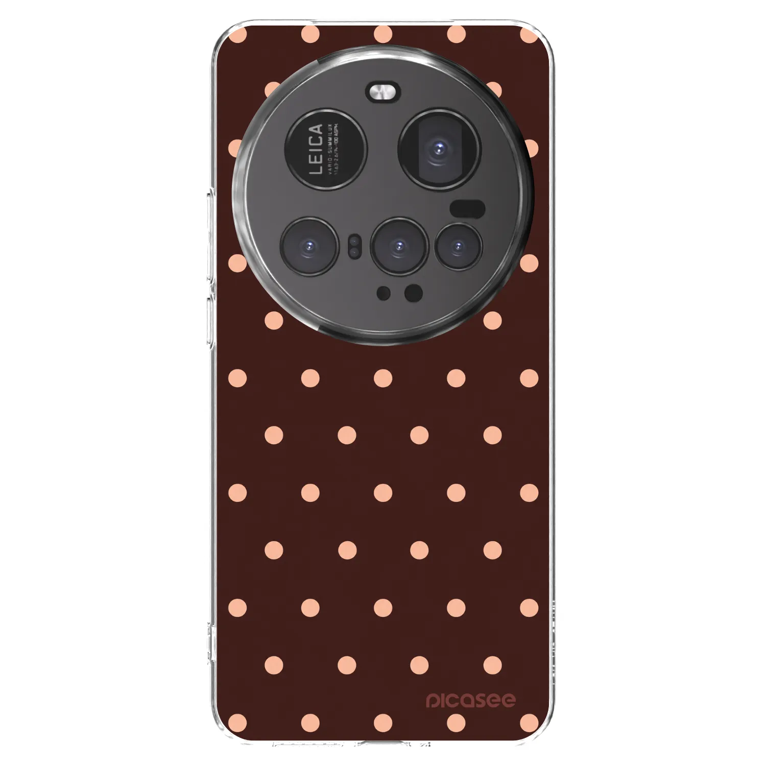 Picasee silikonski prozorni ovitek za Xiaomi 15 Ultra - Peach Dots & Chocolate