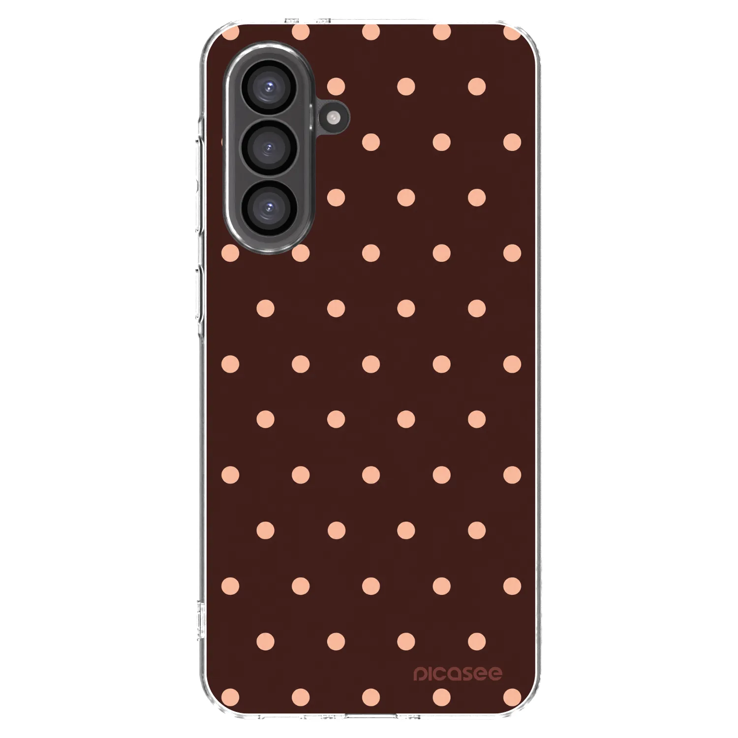 Picasee silikonski prozorni ovitek za Samsung Galaxy A56 5G A566B - Peach Dots & Chocolate