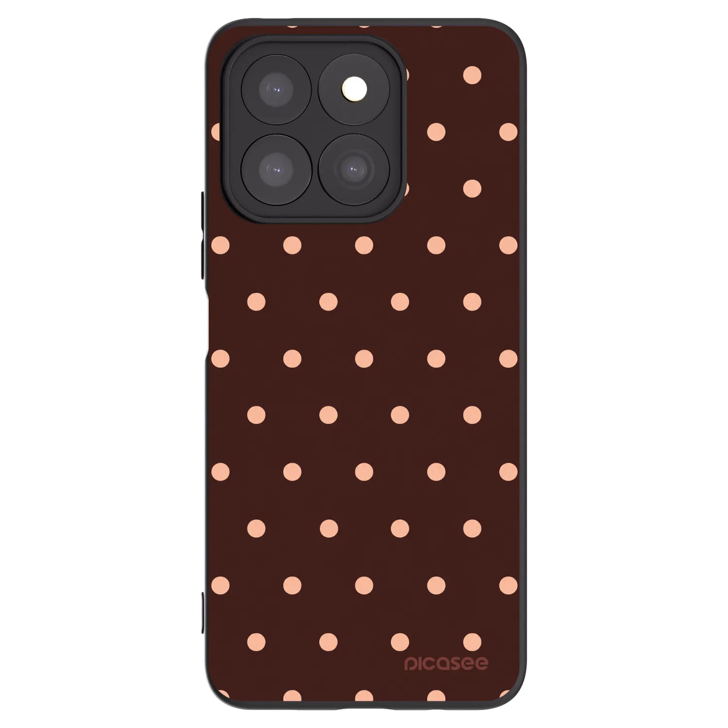 Picasee silikonski črni ovitek za Honor X8c - Peach Dots & Chocolate