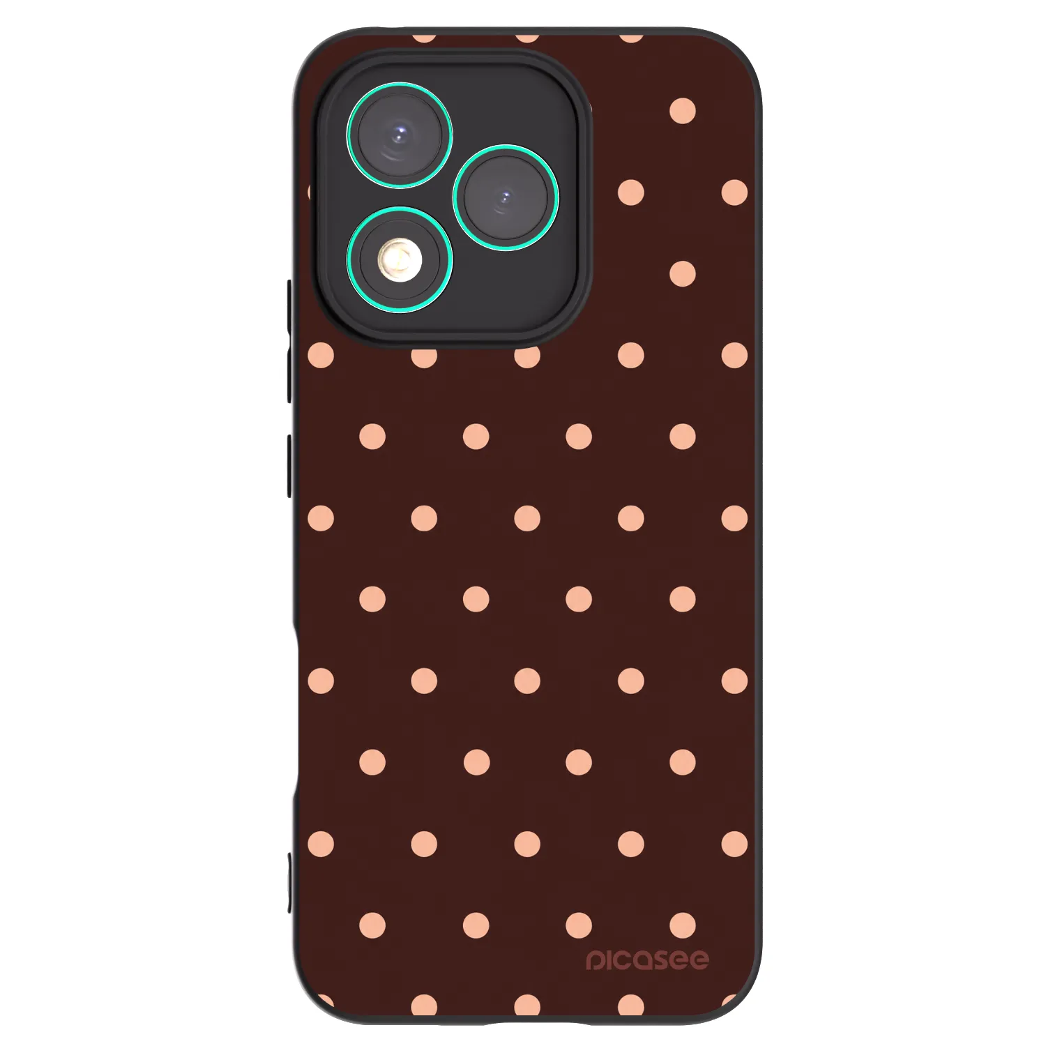 Picasee silikonski črni ovitek za Honor 400 Lite 5G - Peach Dots & Chocolate