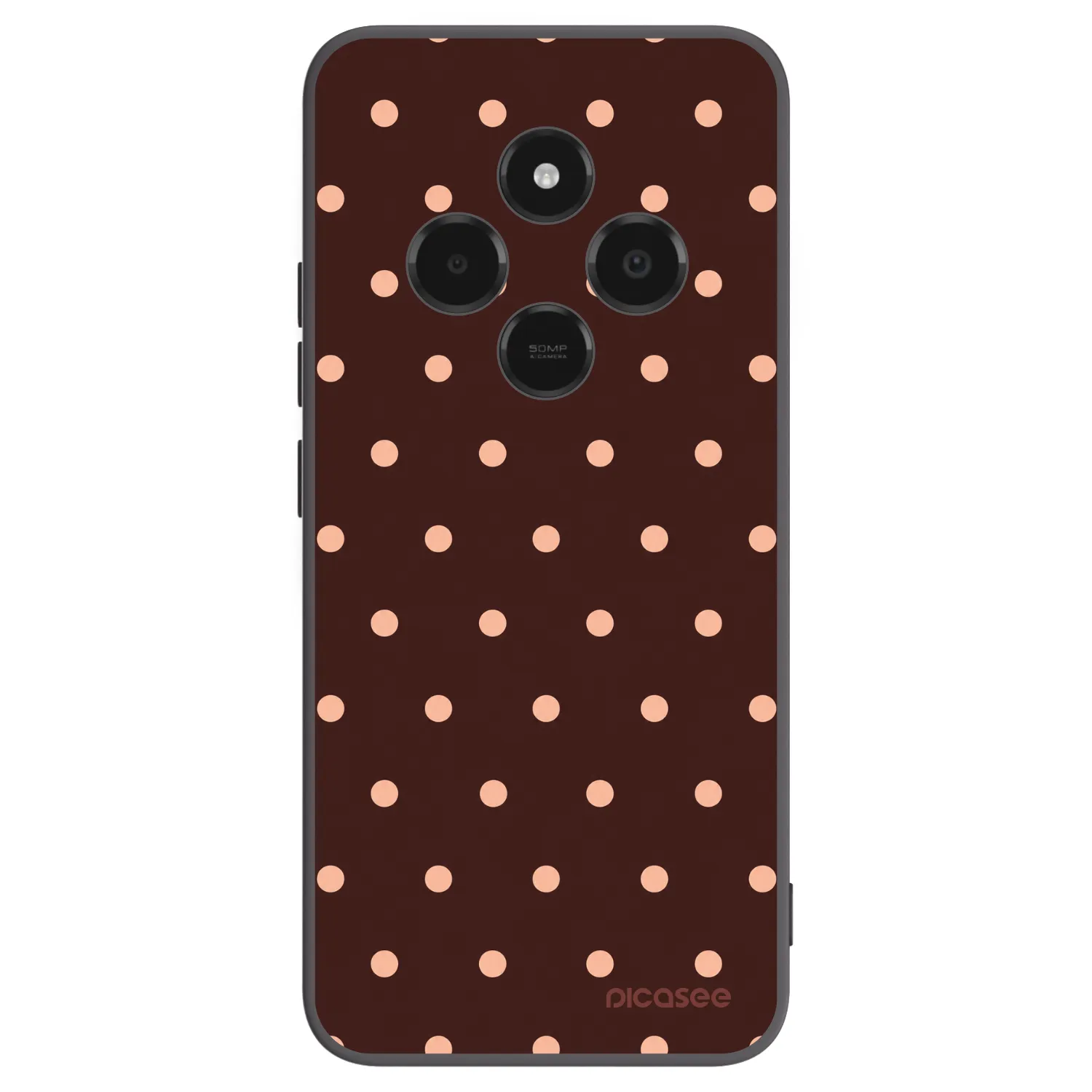 Picasee silikonski črni ovitek za Xiaomi Poco C75 - Peach Dots & Chocolate