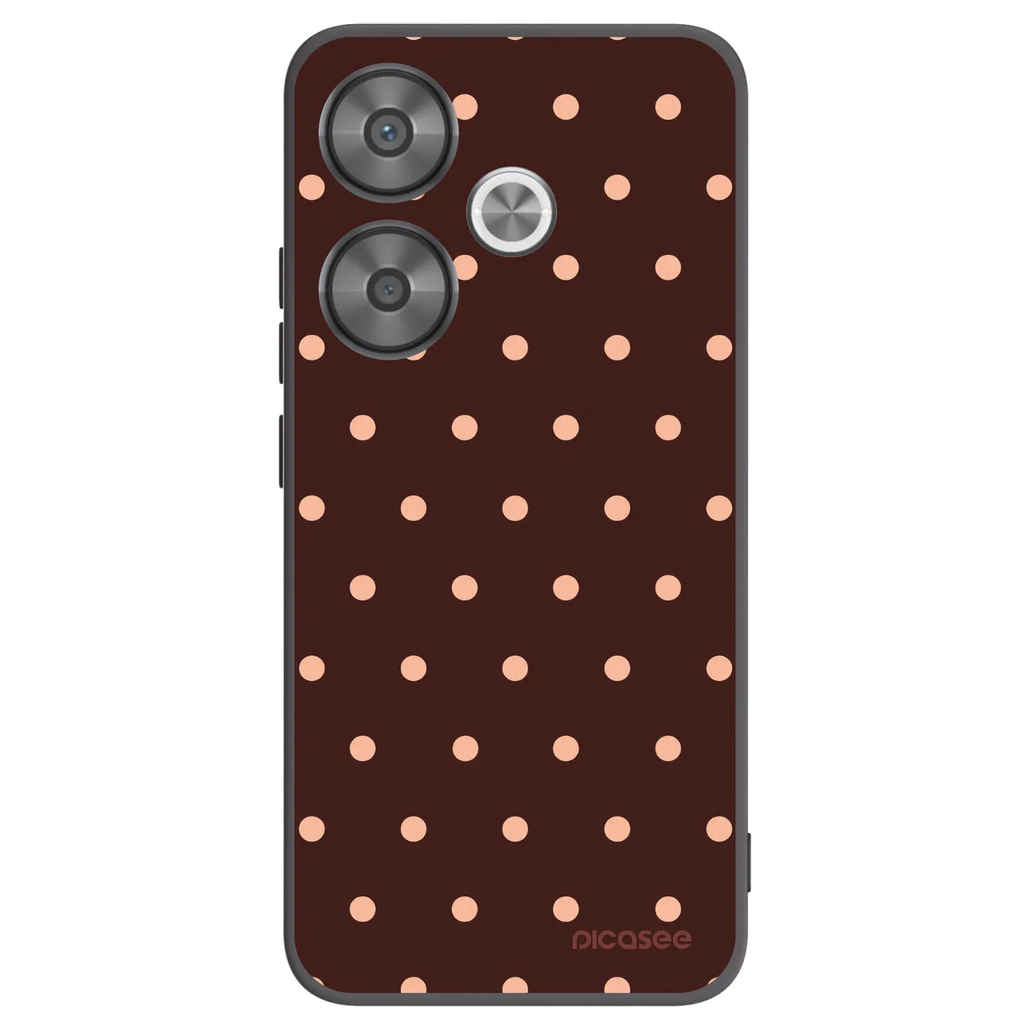 Picasee silikonski črni ovitek za Xiaomi Poco F6 - Peach Dots & Chocolate