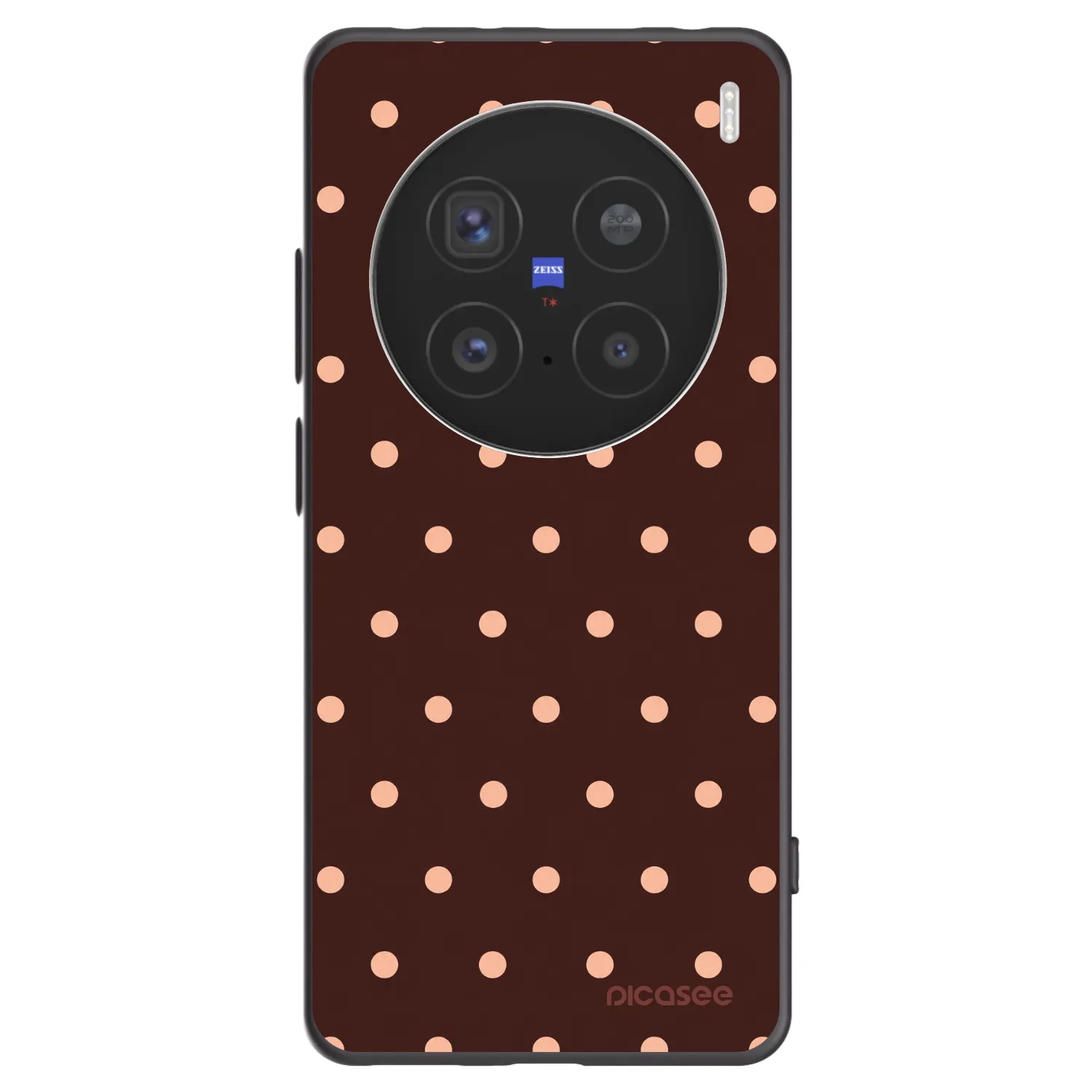 Picasee silikonski črni ovitek za Vivo X200 Pro - Peach Dots & Chocolate