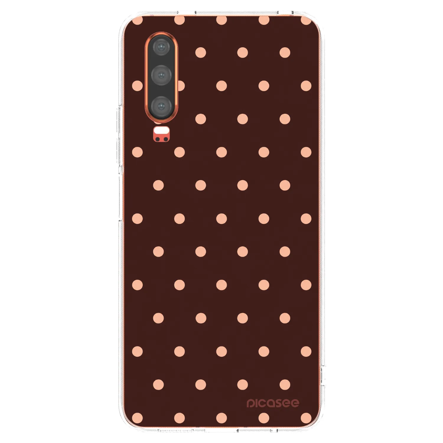 Picasee silikonski prozorni ovitek za Huawei P30 - Peach Dots & Chocolate